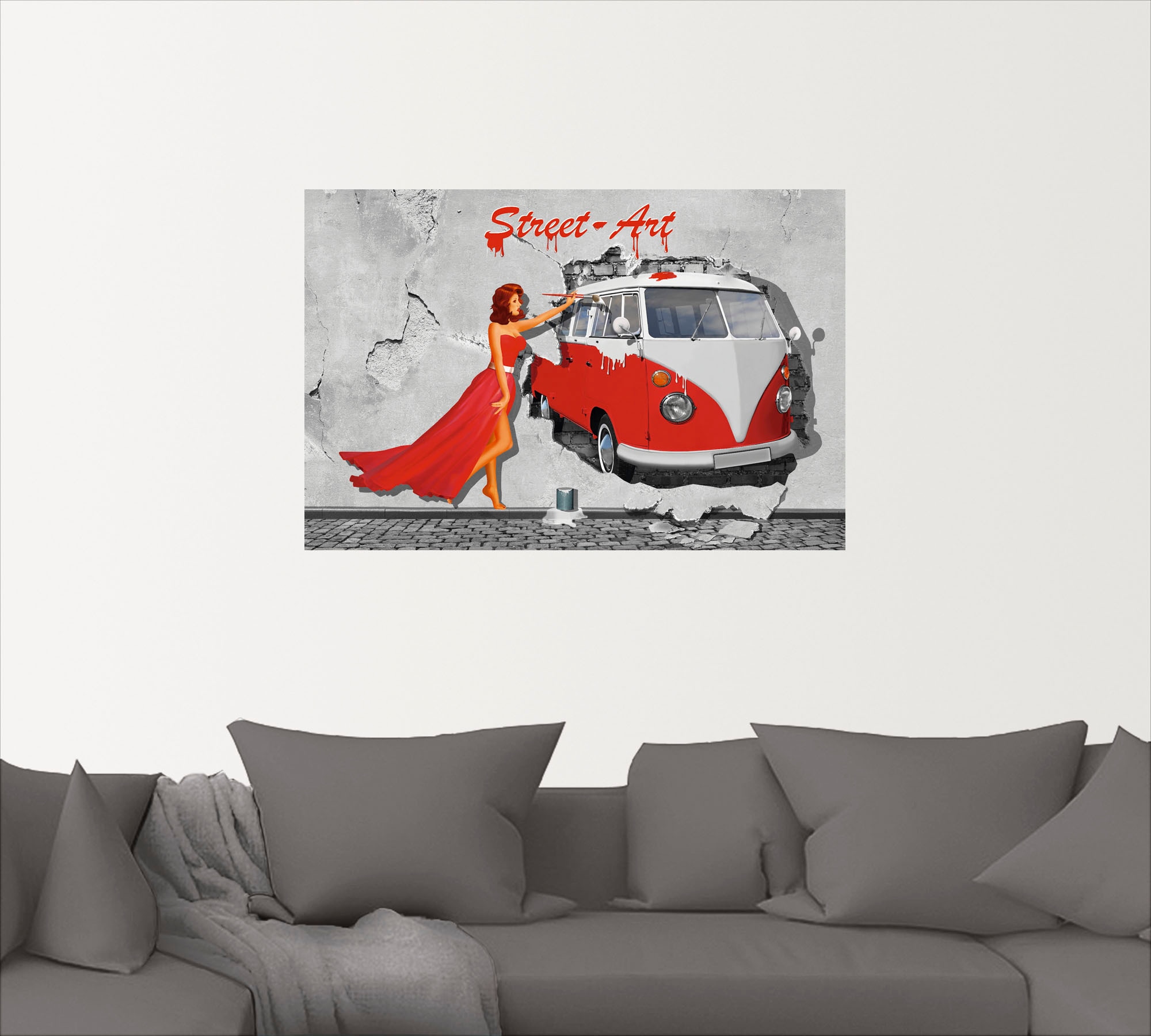 Artland Wandbild »Street-Art in Digital-Art«, Frau, (1 St.), als Alubild, Leinwandbild, Wandaufkleber oder Poster in versch. Grössen