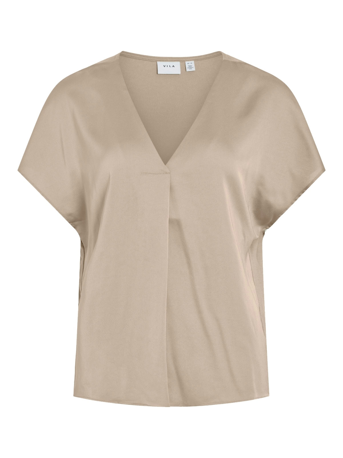 Vila V-Shirt »VIELLETTE V-NECK S/S SATIN TOP - NOOS«