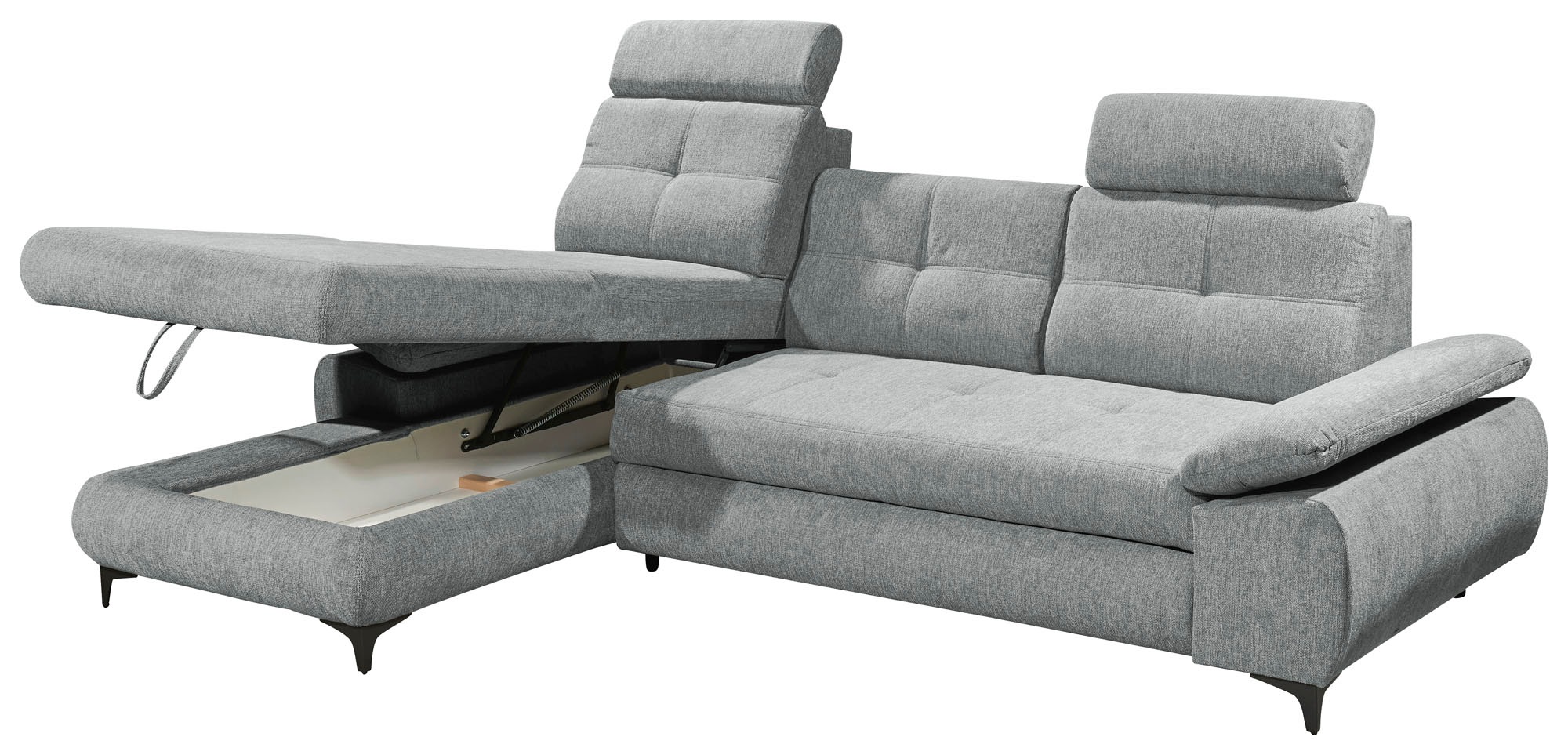 ED EXCITING DESIGN Ecksofa »Altona L-Form«, (2 St.), mit Bettfunktion, Bettkasten, Armteilverstellung & Kopfstützen