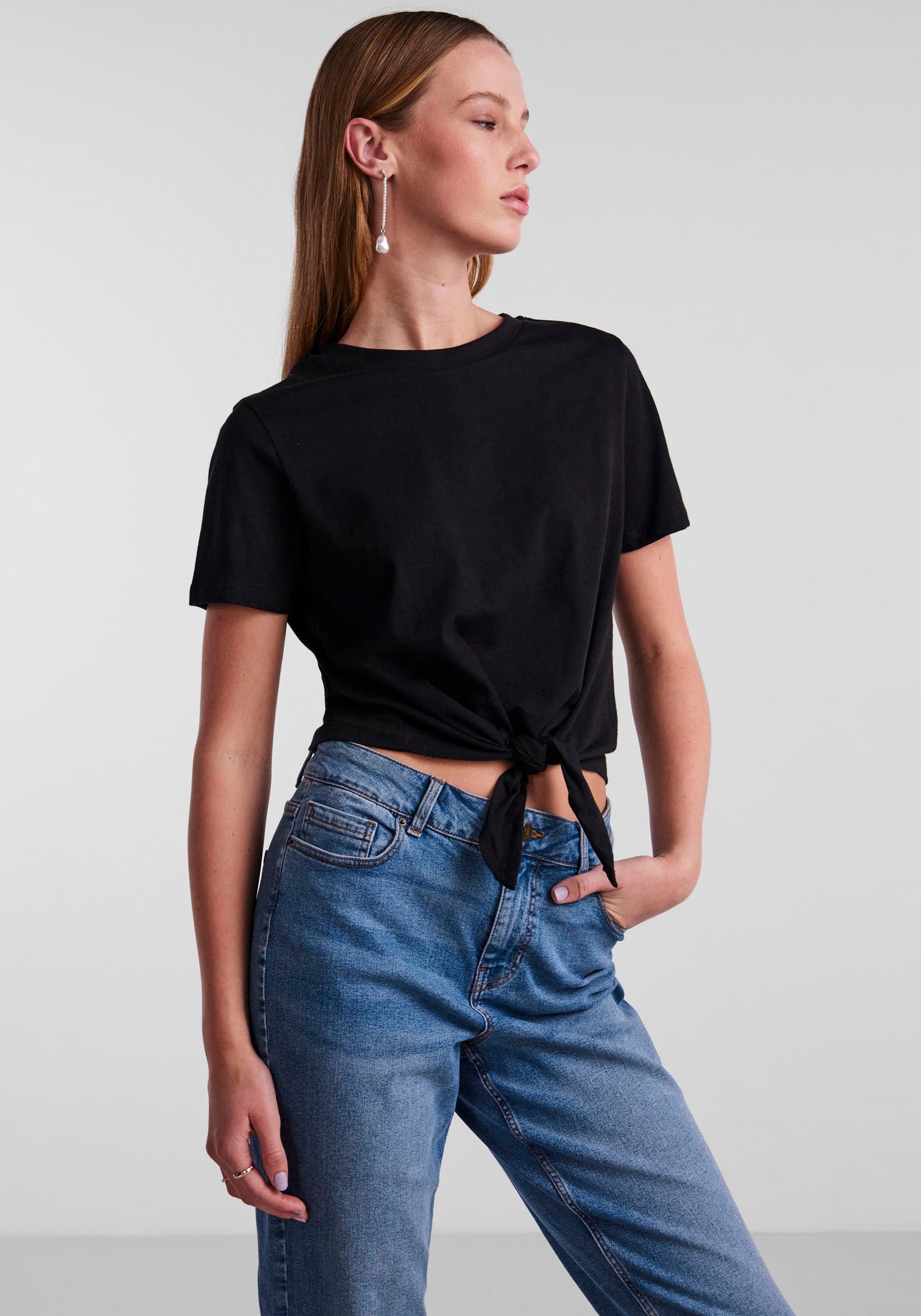 pieces Kurzarmshirt »PCTIA TIE TEE NOOS BC« kaufen