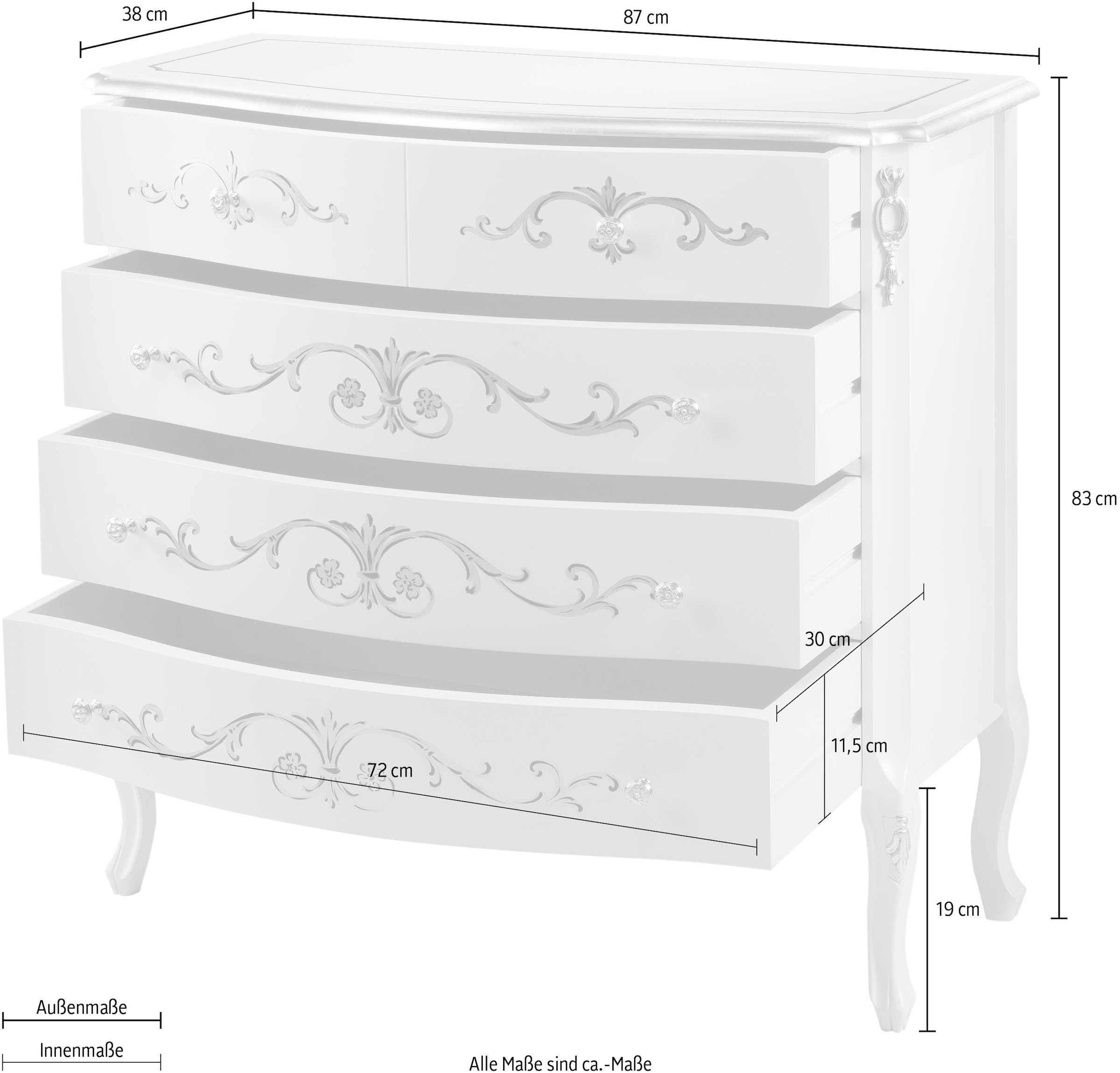 Home affaire Kommode »Kommode Capri«, Breite 87 cm