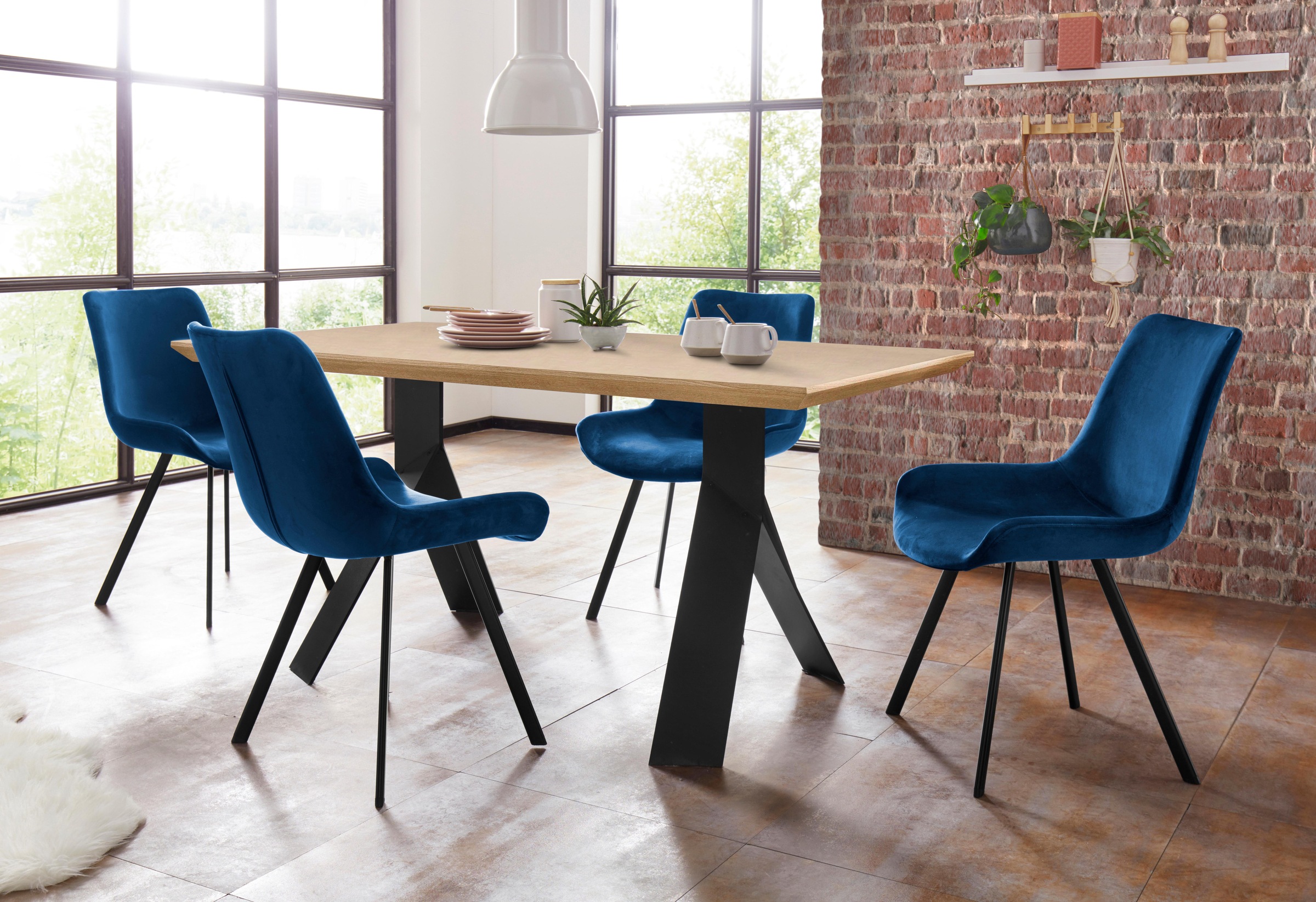 Homexperts Essgruppe »Rose-Bridge«, (Set, 5 tlg.), Tisch - Breite 160 cm +  4 Stühle online bestellen | Jelmoli-Versand