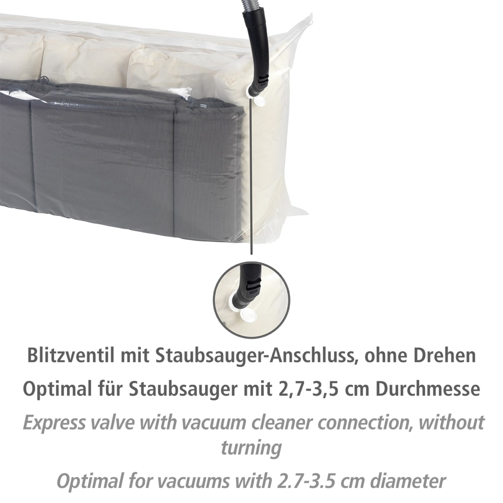 WENKO Vakuumierbeutel »Vakuum Jumbo Cube XXL«, extra grosser Vakuumbeutel für Kleidung, Gartenpolster & Bettdecken