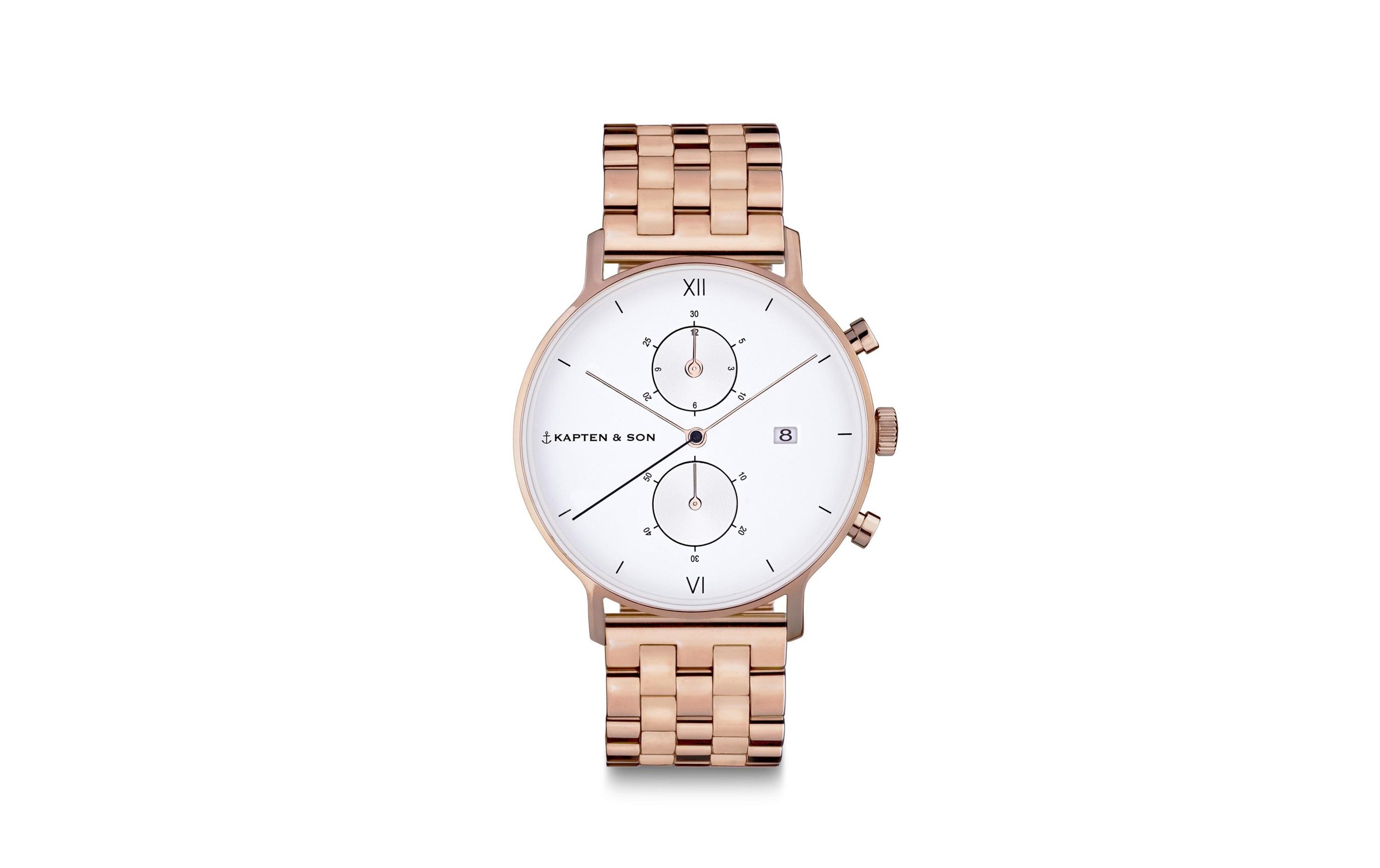 Kapten & Son Chronograph »Chrono Steel, Small Roségoldfarben«