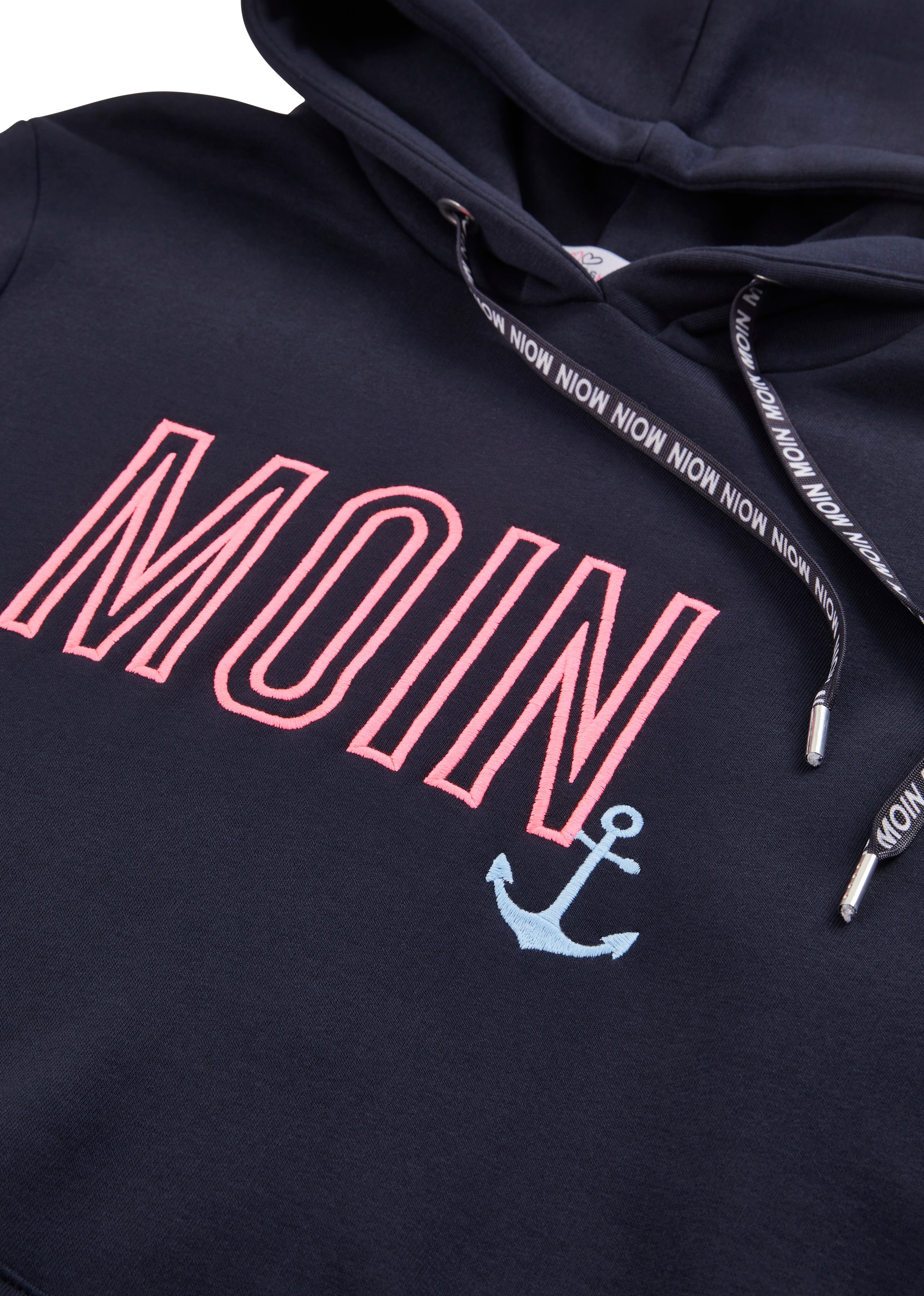 Zwillingsherz Hoodie »Limited Edition«, mit Kapuze, gesticktem "MOIN" und Anker Motiv