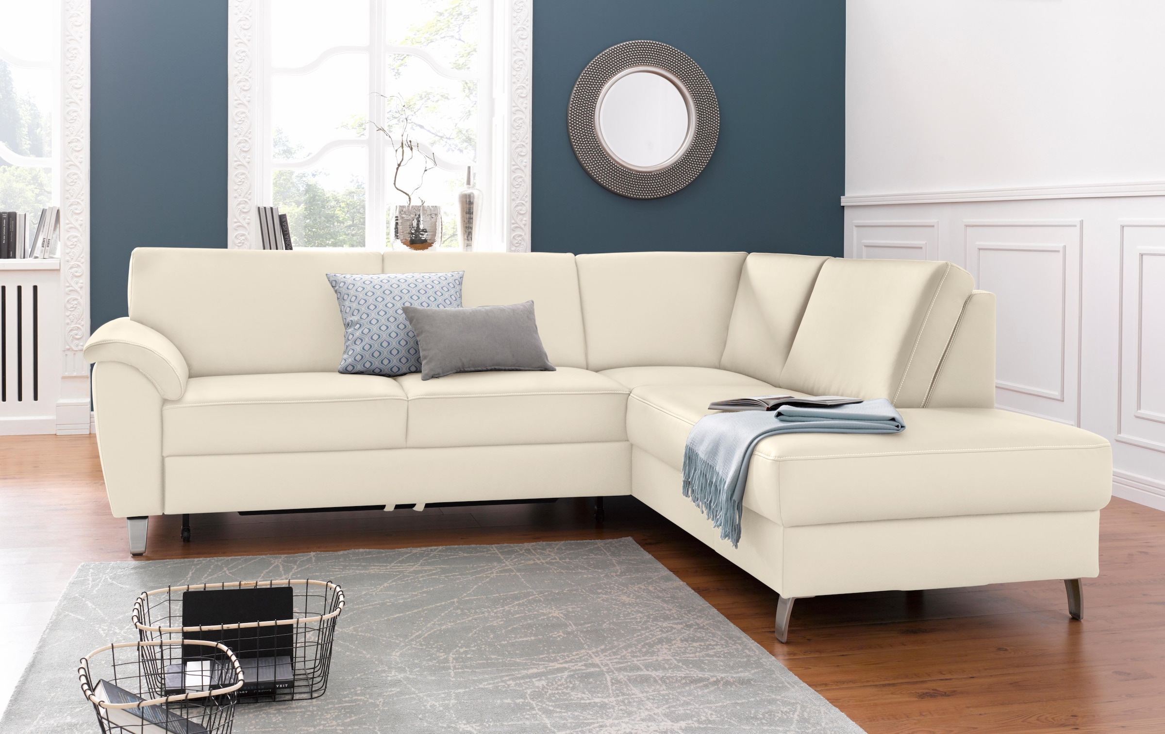 sit&more Ecksofa »Texel L-Form«, mit Federkern, wahlweise mit Bettfunktion und Bettkasten