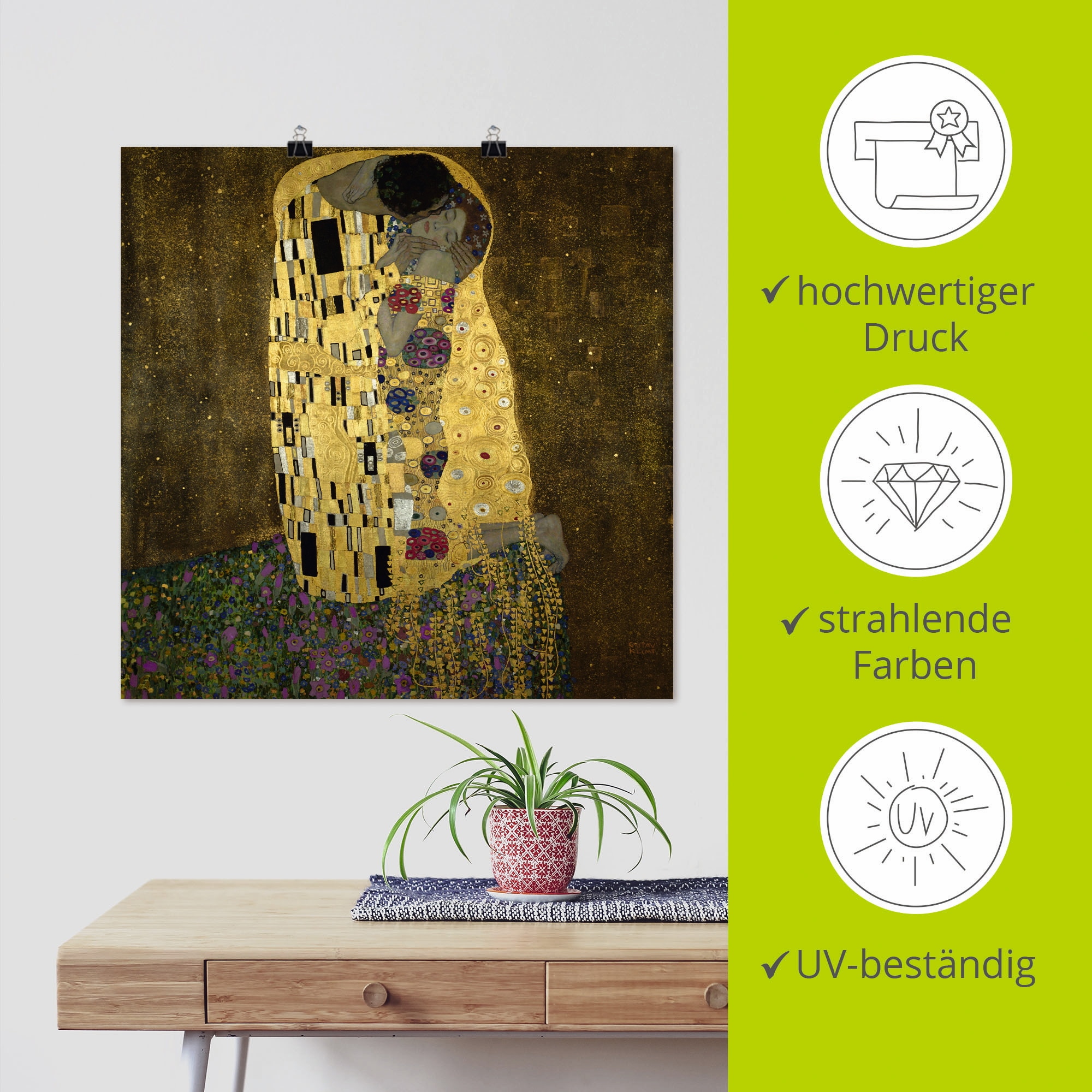 Artland Wandbild »Der Kuss«, Paar, (1 St.), als Leinwandbild, Poster in verschied. Grössen