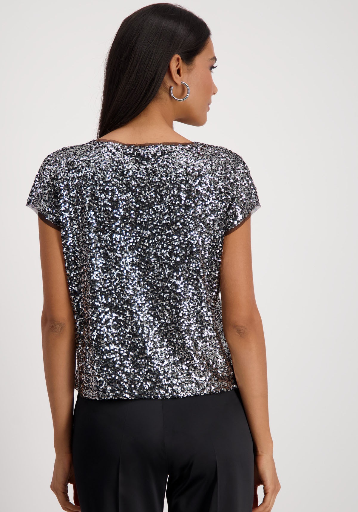 Monari Rundhalsshirt, mit Pailletten