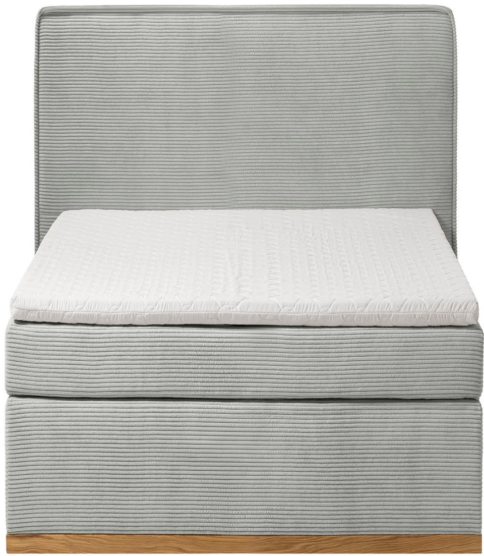 Home affaire Boxspringbett »SHERWOOD Hotelbett, Polsterbett«, Hochwertiger Cord,weiche Velours-Struktur, mit Topper, Eiche
