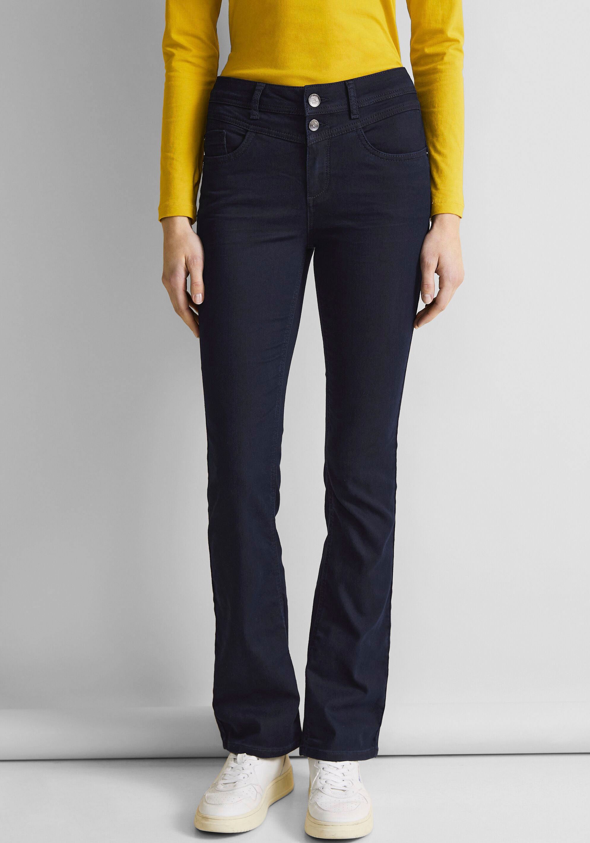STREET ONE Bootcut-Jeans, in online dunkelblauer Waschung bestellen | Jelmoli-Versand