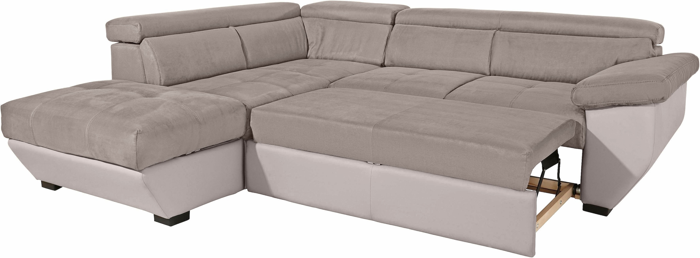 COTTA Polstergarnitur »Speedway L-Form«, (Set), Set bestehend aus: Ecksofa mit Kopfteilverstellung & Hocker