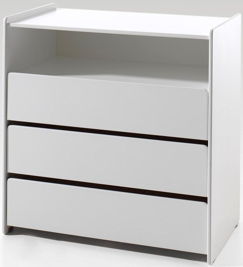 Vipack Commode 3 Tiroirs & 1 Niche Kiddy 90cm Blanc