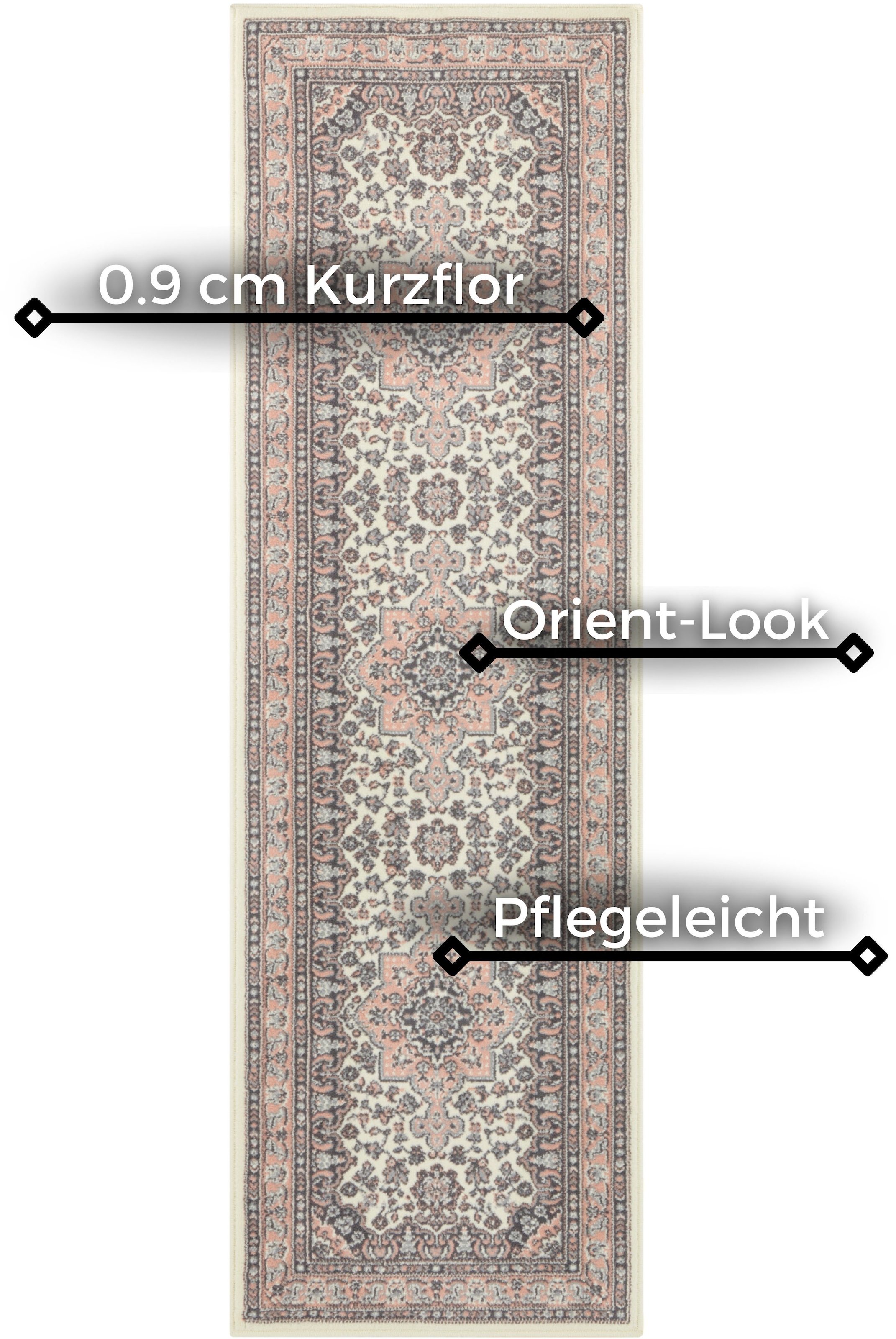 NOURISTAN Läufer »Parun Täbriz«, rechteckig, Kurzflor, Orient, Teppich, Vintage, Esszimmer, Wohnzimmer, Flur