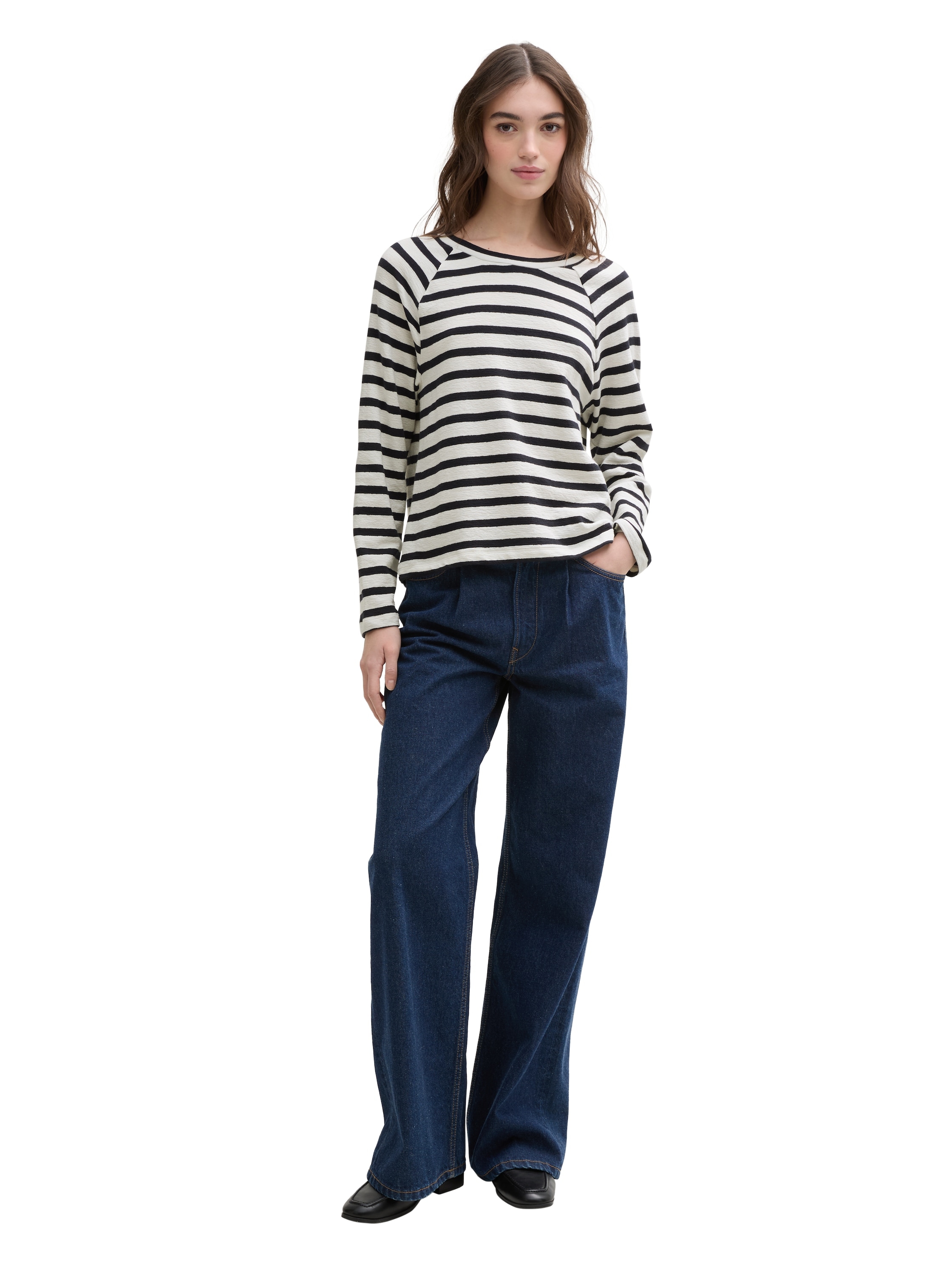 TOM TAILOR Denim Langarmshirt, mit Streifenmuster