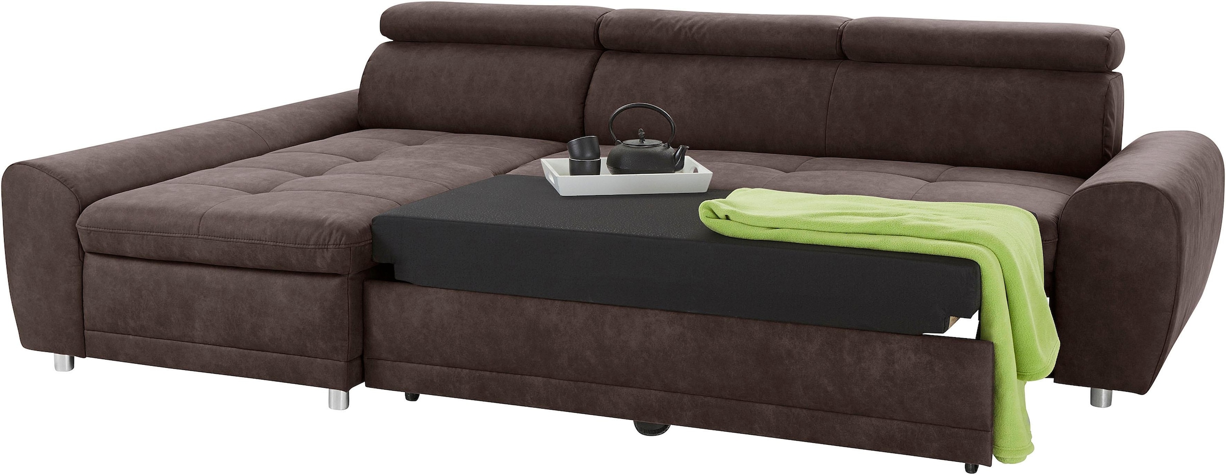 sit&more Ecksofa »Riva L-Form«, inklusive Kopteilverstellung, wahlweise mit Bettfunktion
