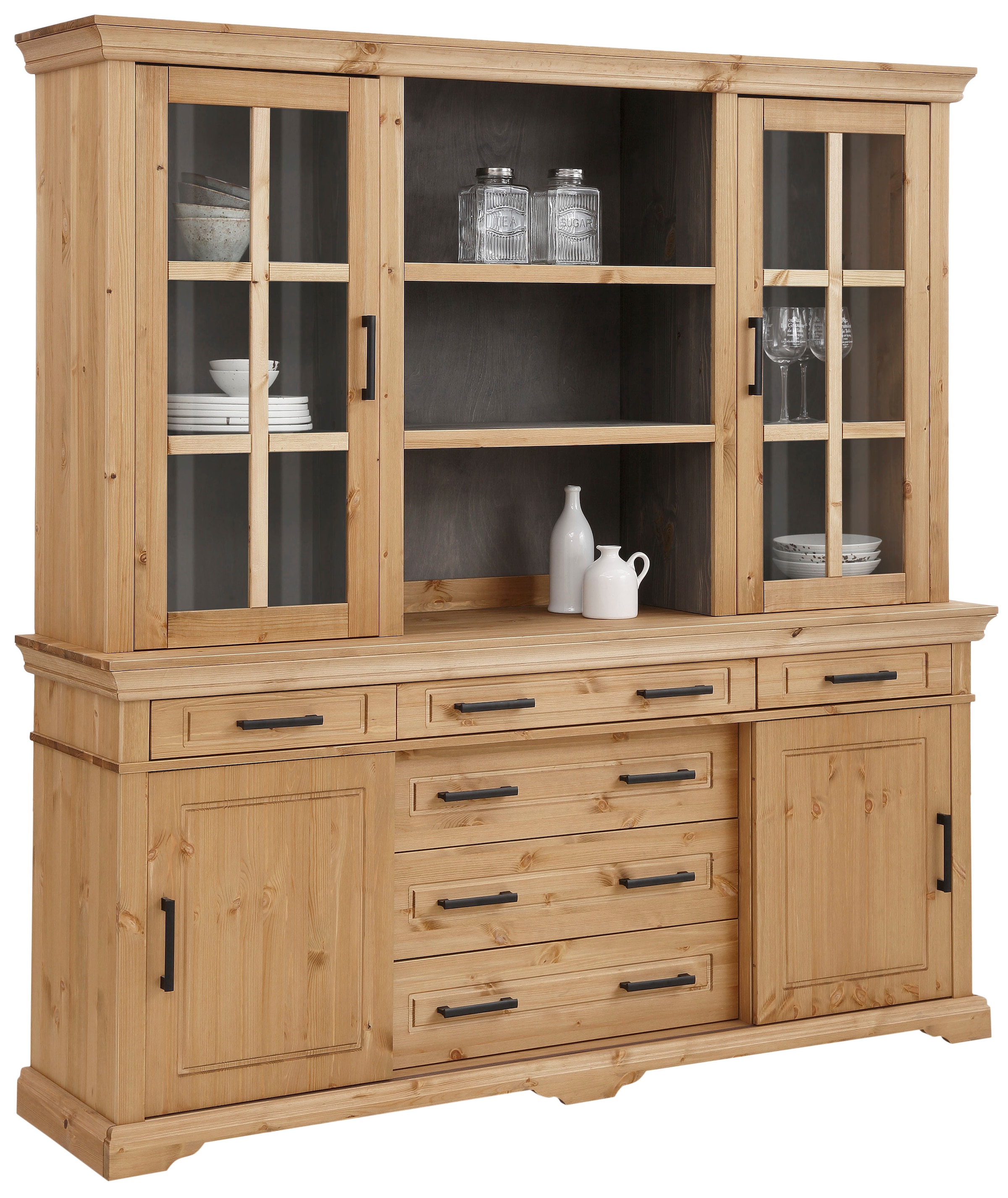 Home affaire Vitrine »Anabel«, aus massiver Kiefer, mit Schiebetüren,  Breite 186 cm online shoppen | Jelmoli-Versand