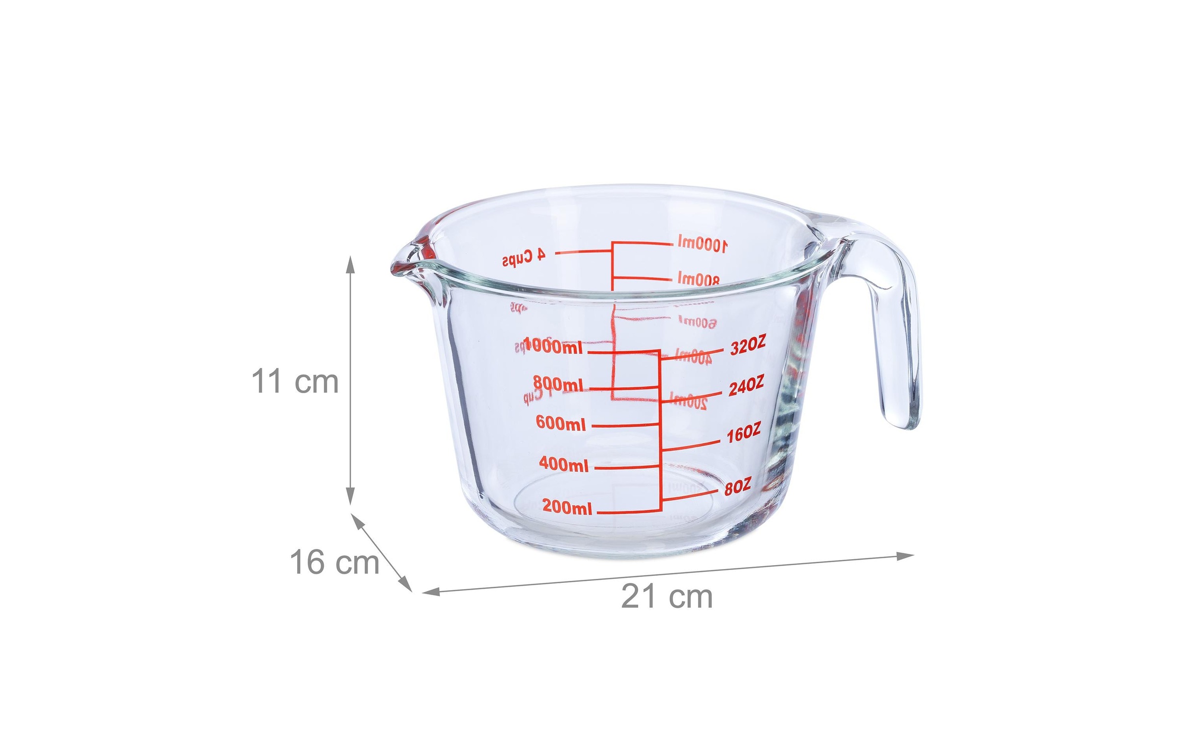 relaxdays Messbecher »1 l«, Glas, (1 St.)