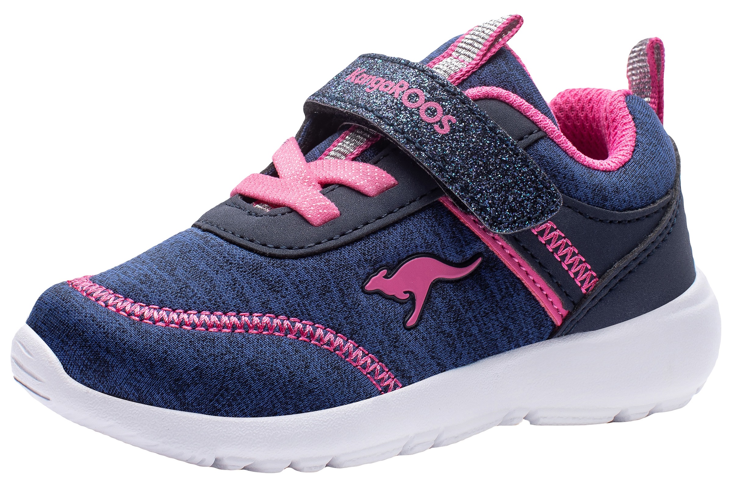 Kangaroos, Herren, KangaROOS Sneaker »KY-Chummy EV«, dk navy, fandango pink, 24, Modischer Sneaker von KangaROOS mit Klettverschluss und Schnürung