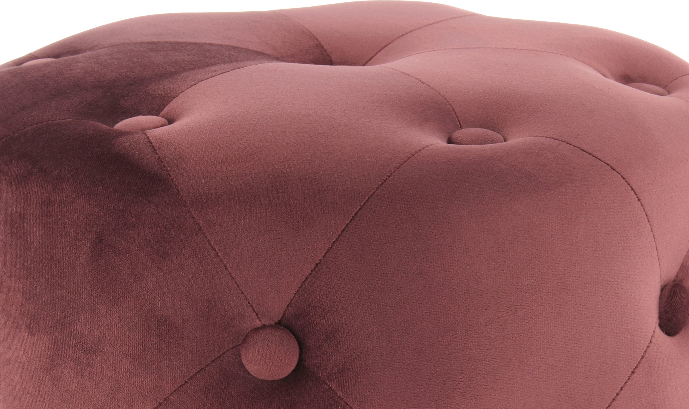 Kayoom Sitzhocker »Hocker Piano 225, in dekorativem Design, mit weichem Velvet-Bezug«, (1 St.), rund, glamourös, hochwertig, gesteppt, mit eingelassenen Dekoknöpfen