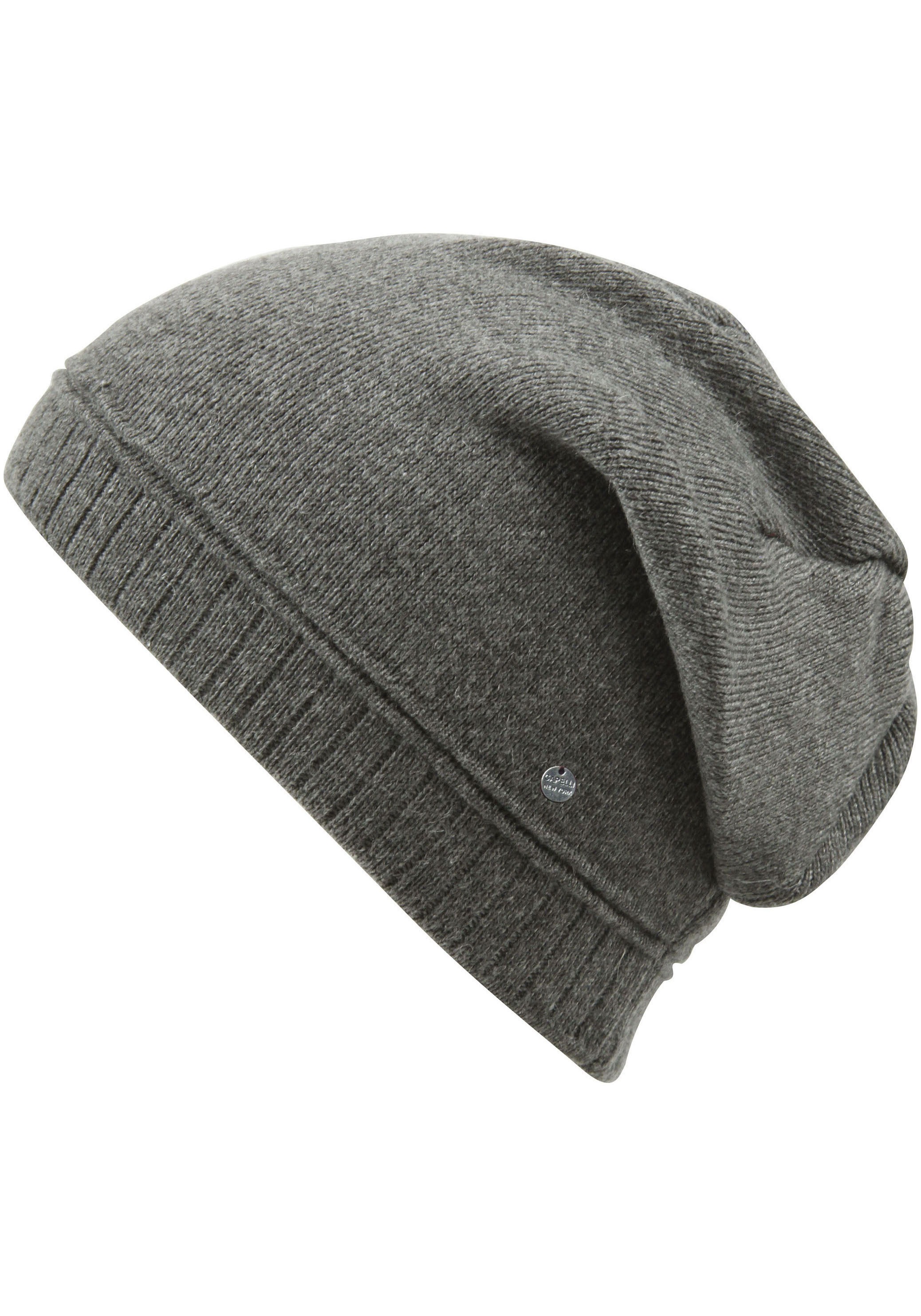 Capelli New York Beanie Packung, Metall-Logo, gerafft, Feinstrick