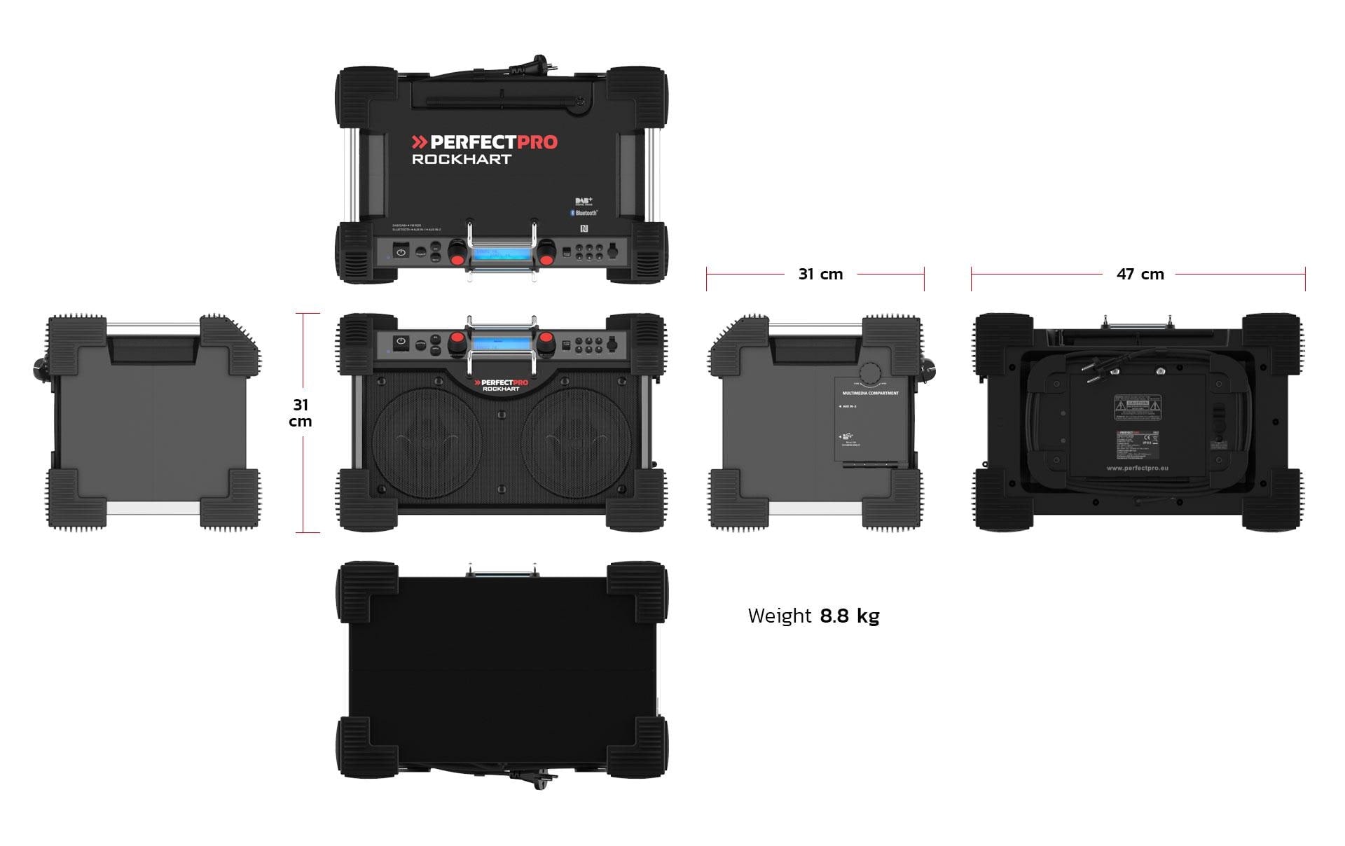 PerfectPro Digitalradio (DAB+) »ROCKHART«, Display, Equalizer, Senderspeicher