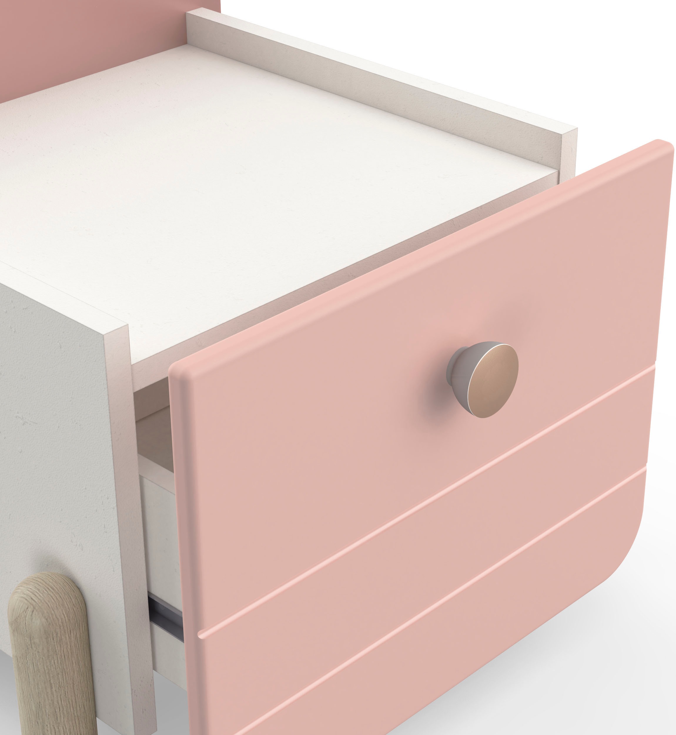 Demeyere GROUP Nachtkommode »Jade«, Schublade mit Rollenauszügen, Runde Knopfgriffe mit Roségoldfarben-Finish
