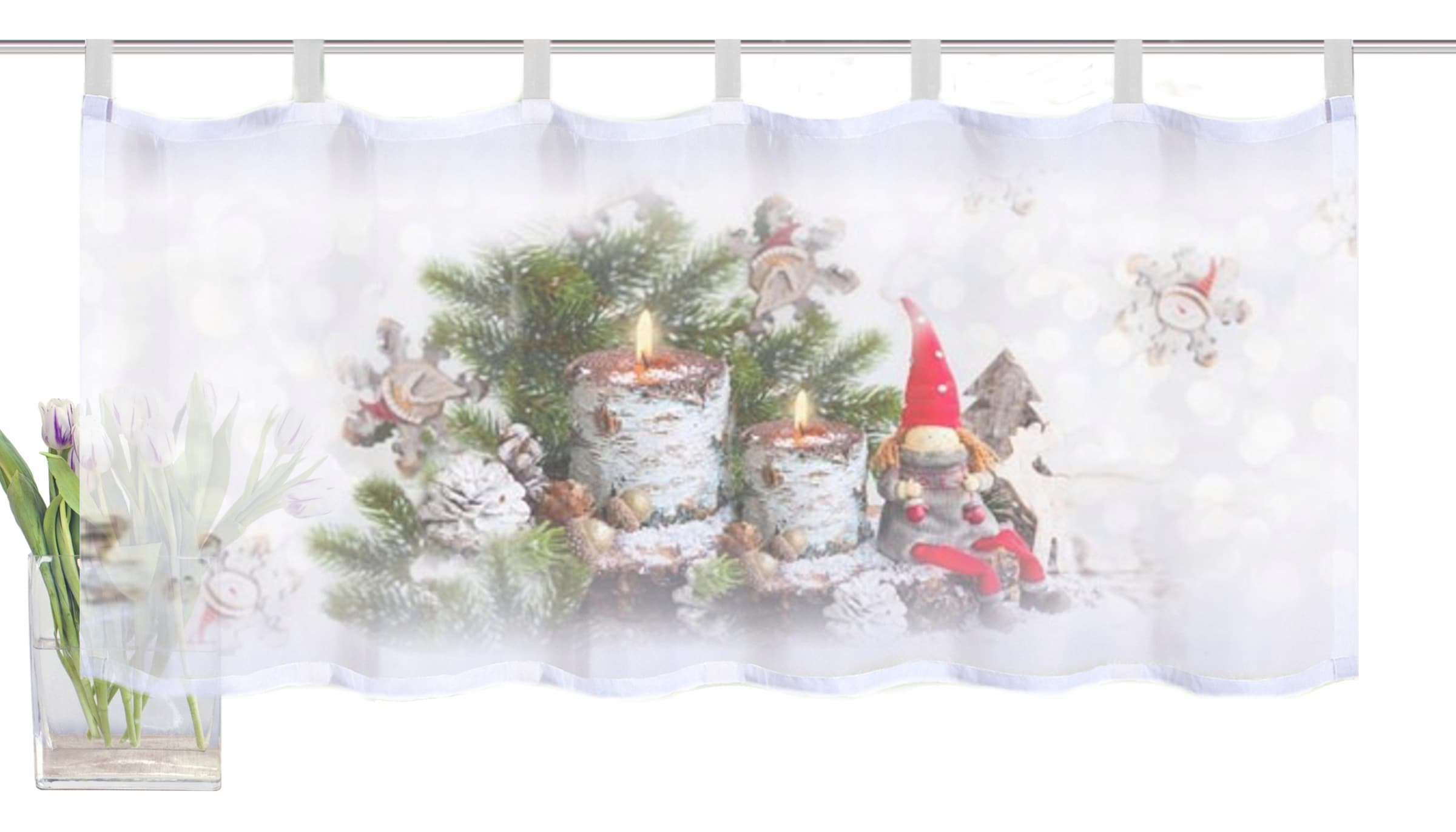 Shop WOHNIDEEN Scheibengardine im ❤ (1 45x120 bestellen »WEIHNACHTSWICHTEL«, Jelmoli-Online St.), HOME HxB: