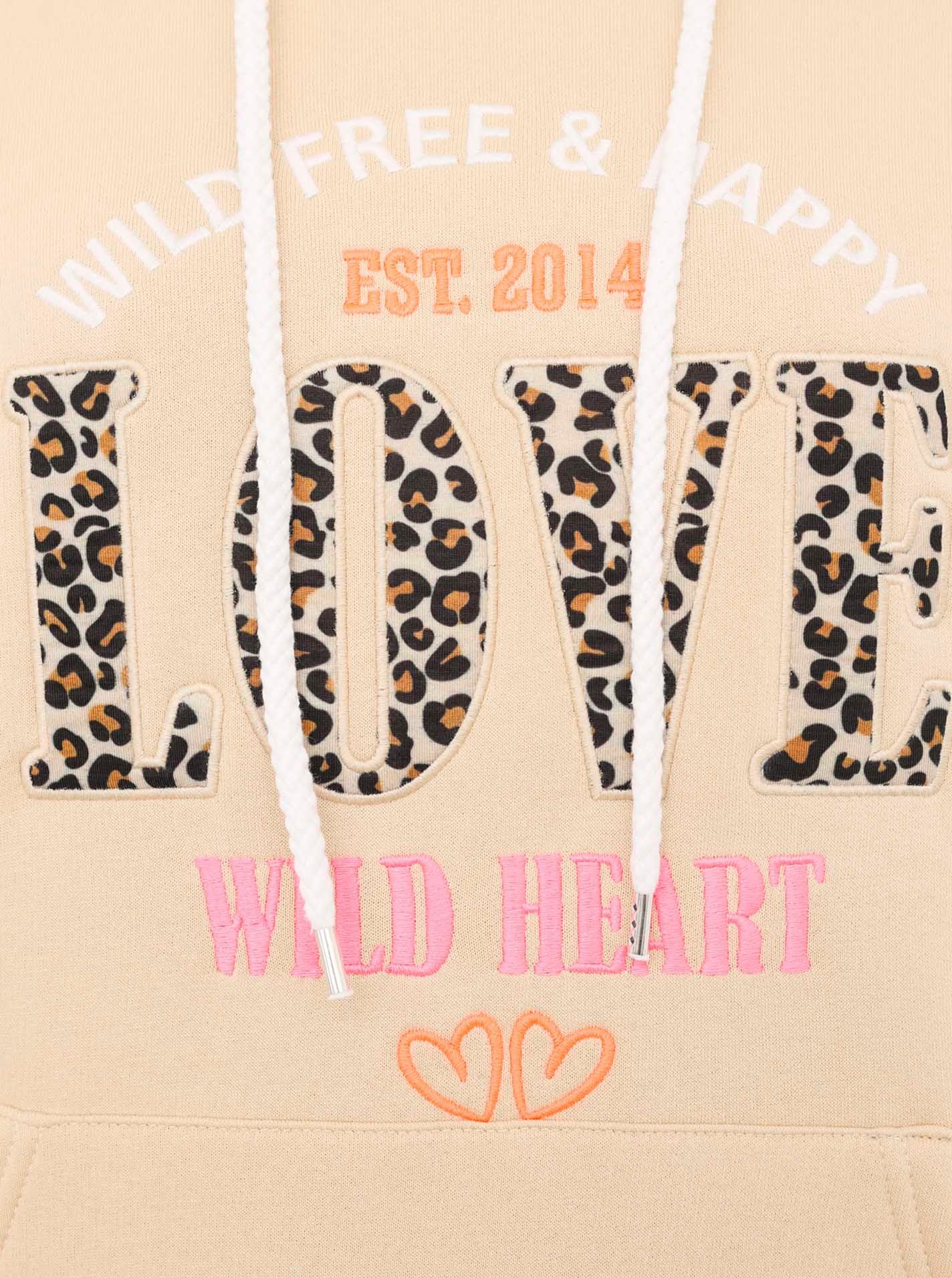 Zwillingsherz Hoodie »"Wild Love"«, mit Wording Leo Love und Stickerei