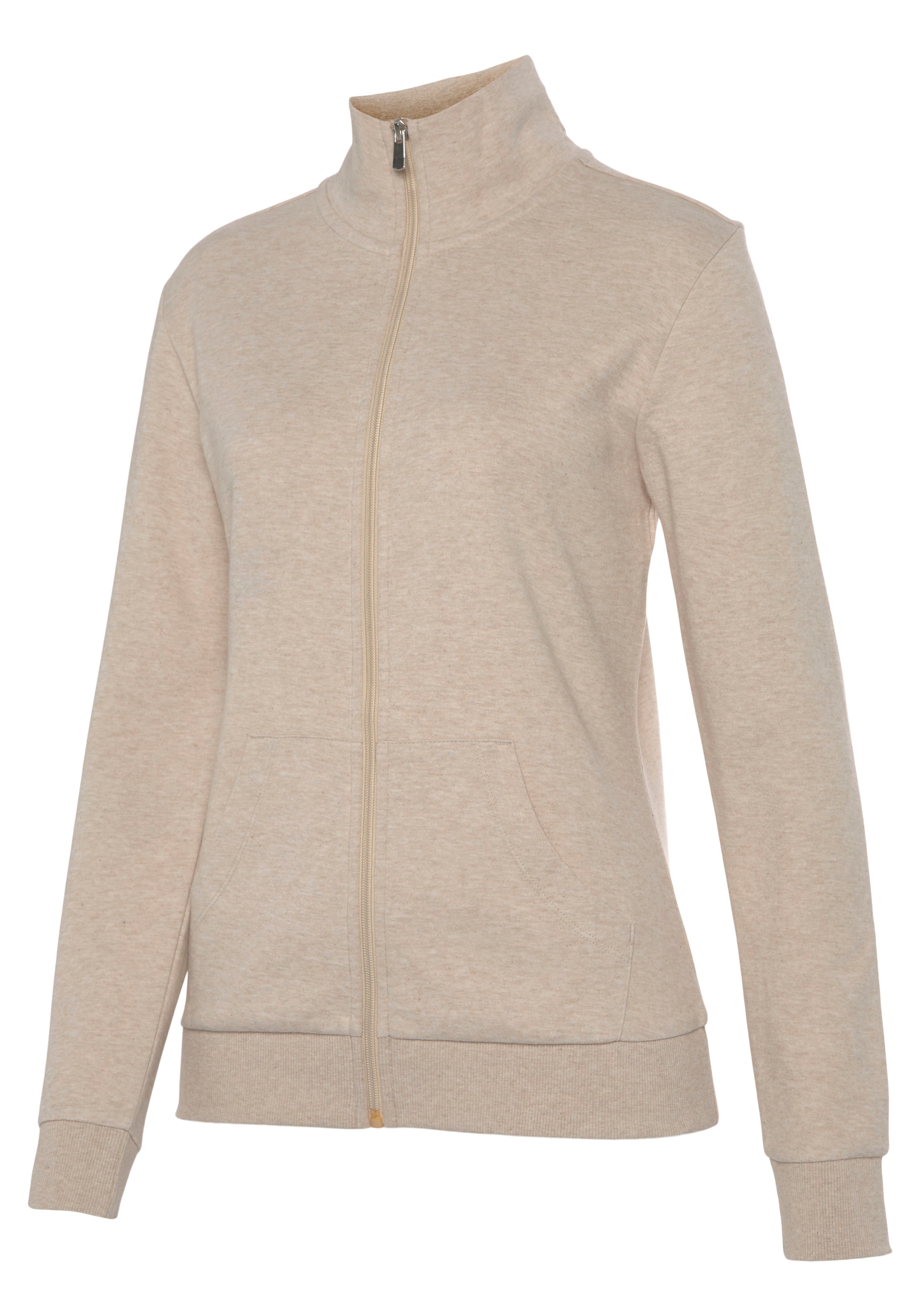 Bench. Loungewear Sweatjacke »- Loungejacke«, mit glänzender Logostickerei am Stehkragen, Loungewear, Loungeanzug