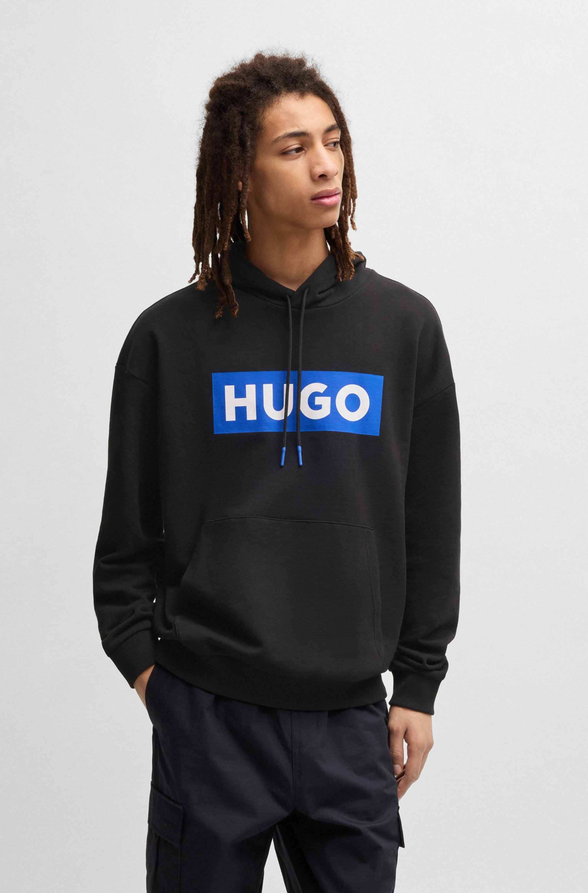 HUGO Blue Kapuzensweatshirt »Nalves« mit grossem Logo-Druck, Unisex
