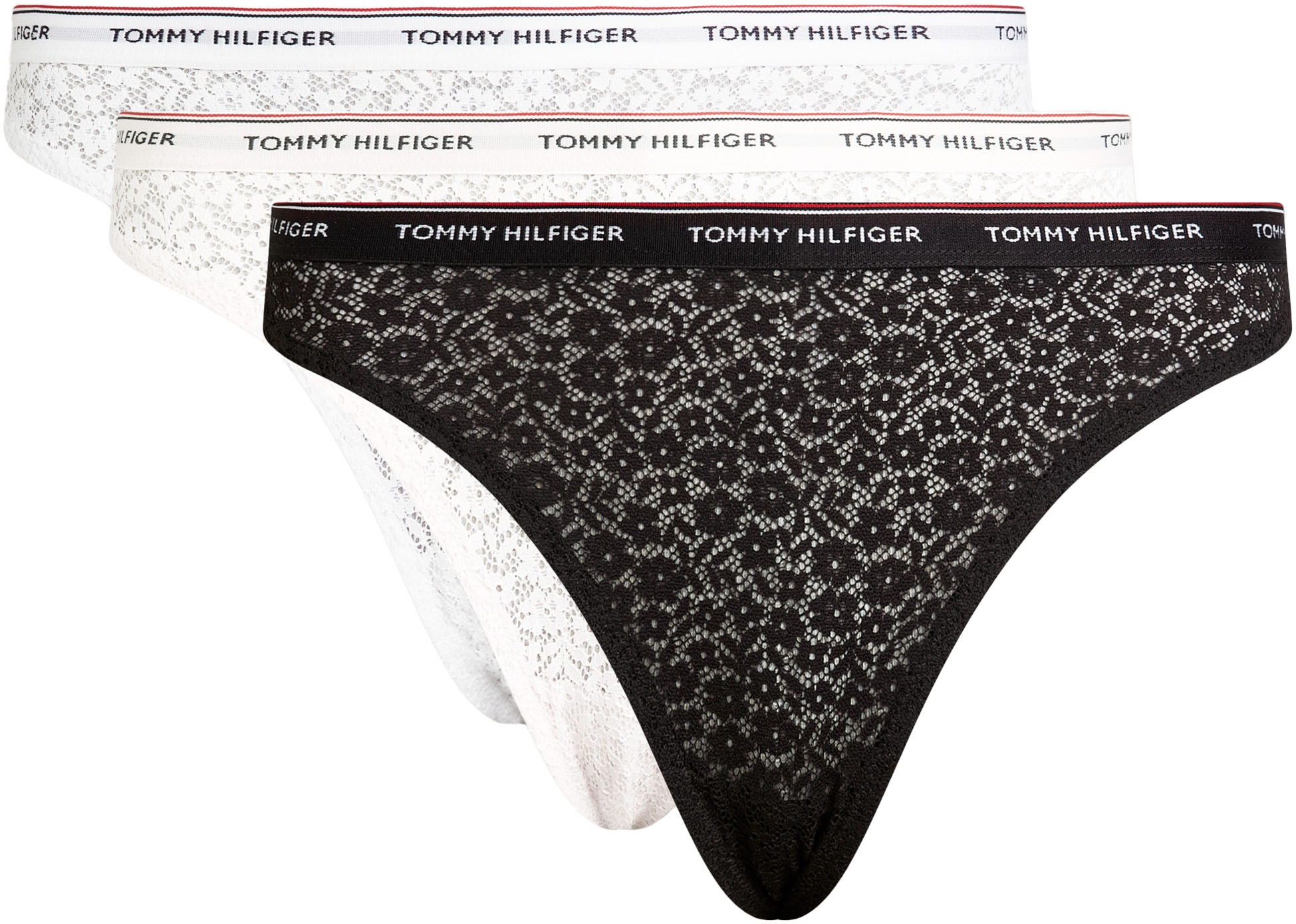 Tommy Hilfiger Underwear Slip »3 PACK THONG LACE (EXT SIZES)« Packung, 3er-Pack, mit Tommy Hilfiger Logobund