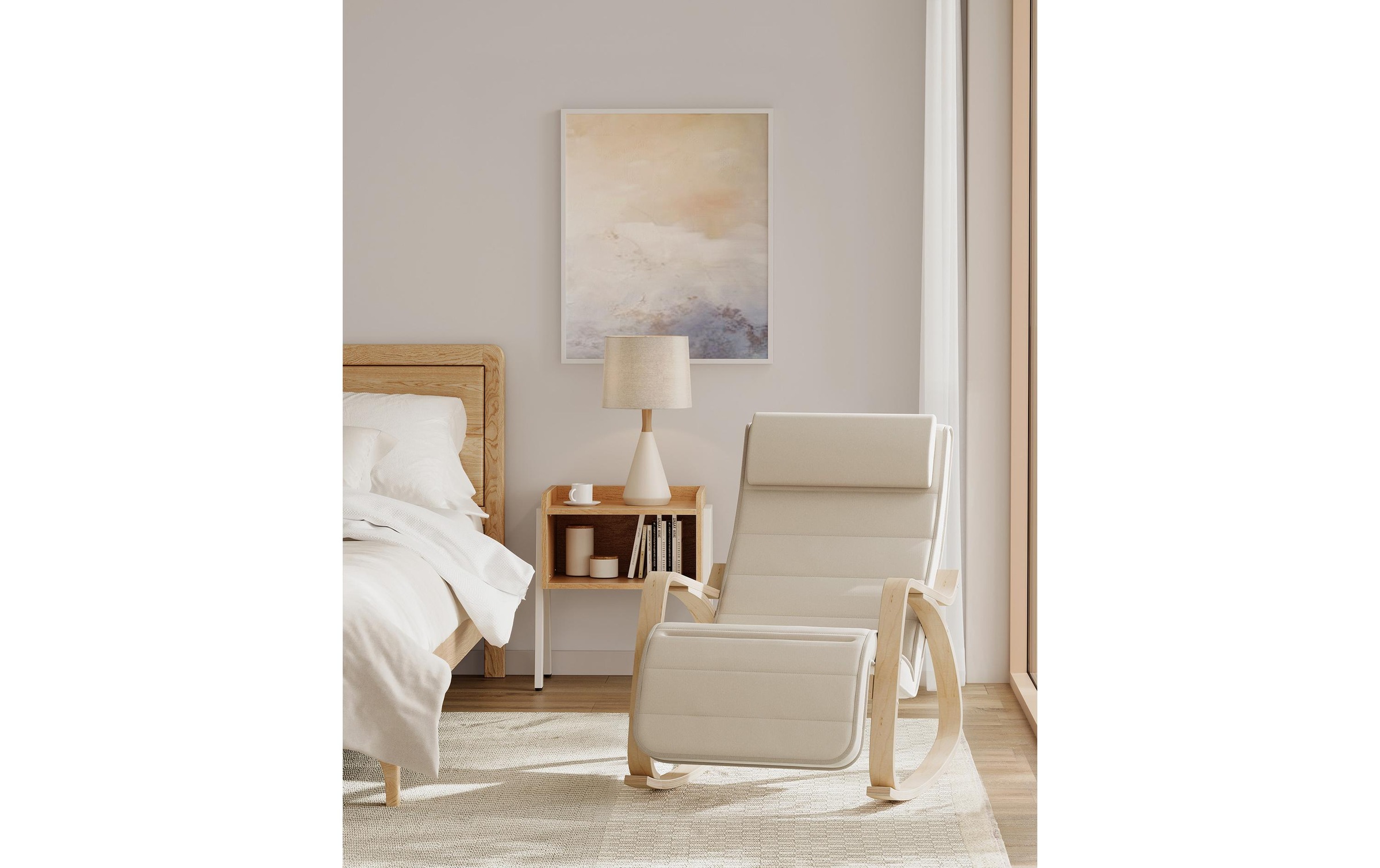 SONGMICS Stuhl »91 cm x 115 cm, Beige«