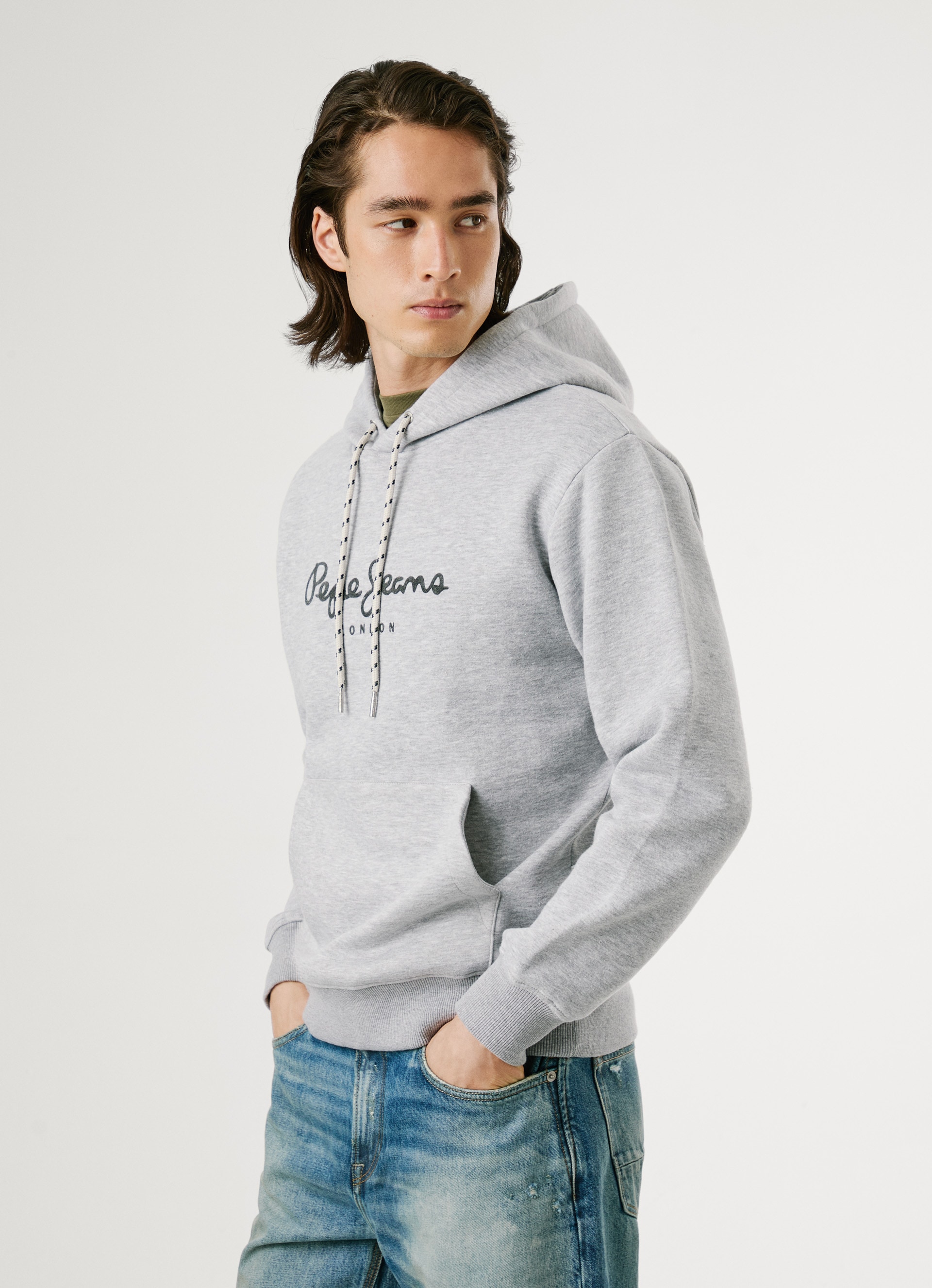Pepe Jeans Hoodie »MACBETH MELANGE«, Regular Fit mit Kordelzug