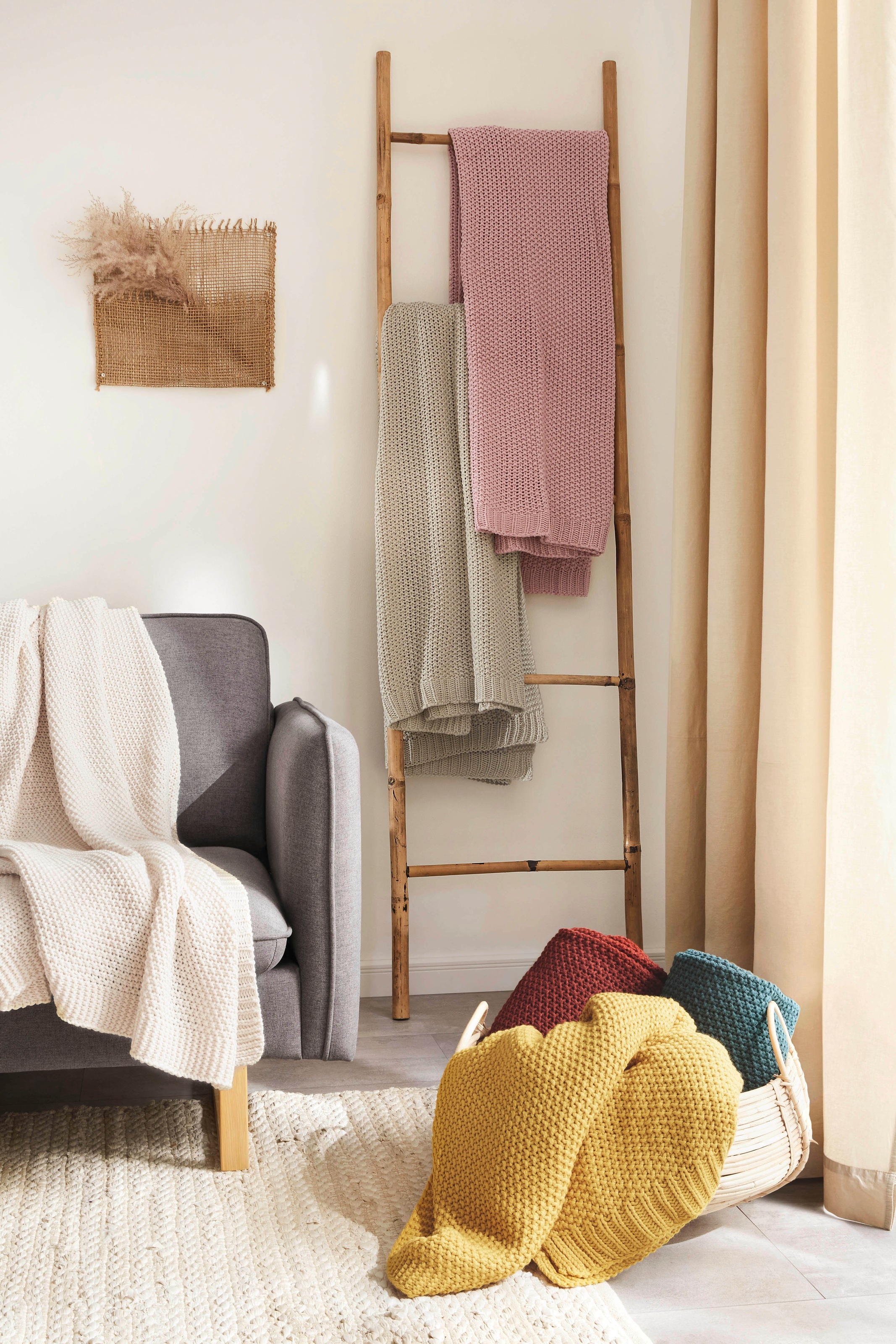 Primera Wohndecke "Strick" mit einer hochwertigen Randverarbeitung, Kuscheldecke