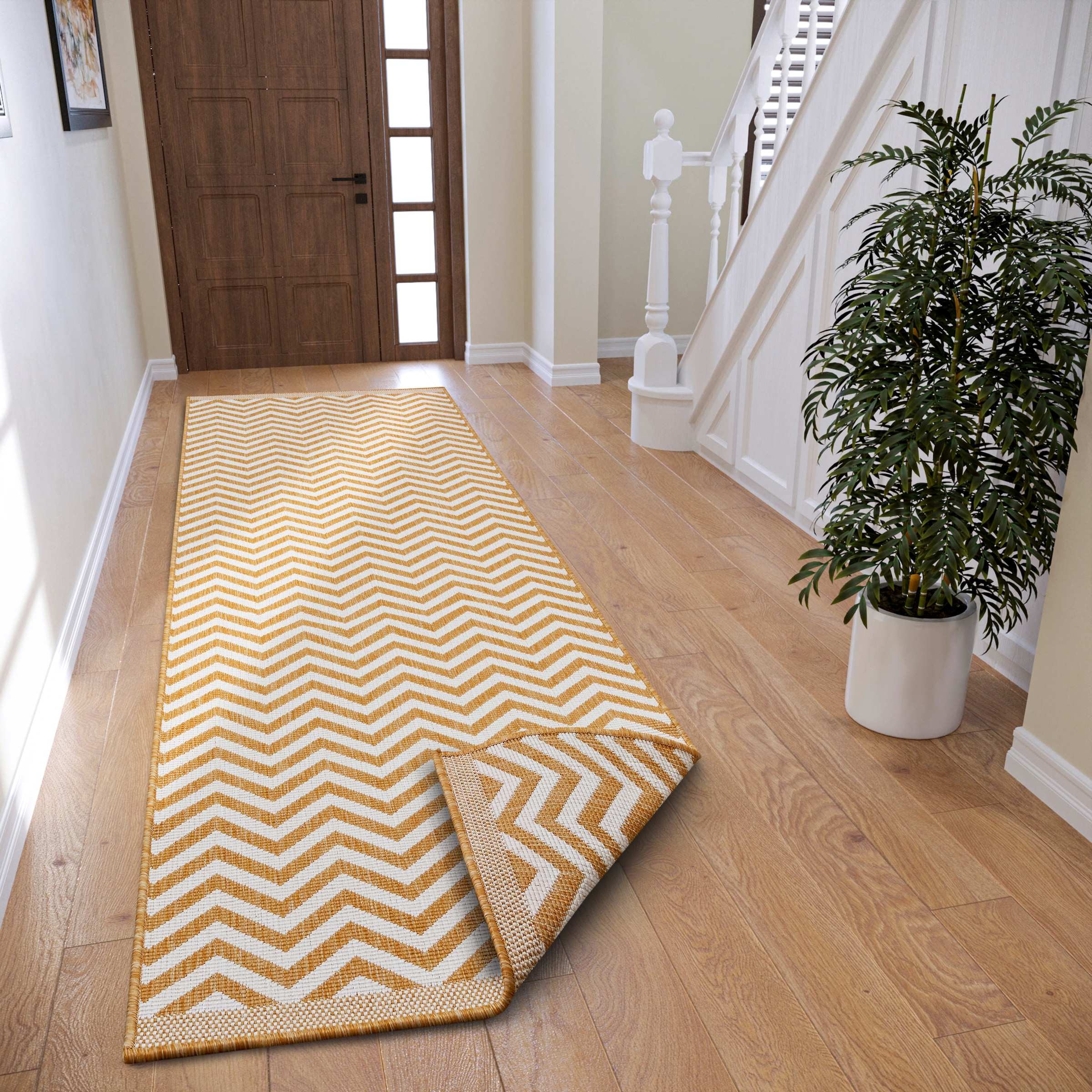NORTHRUGS Teppich »Palma Wendeteppich«, rechteckig, 5 mm Höhe, In-& Outdoor, Wetterfest, Balkon, Läufer, Wohnzimmer, Wasserfest