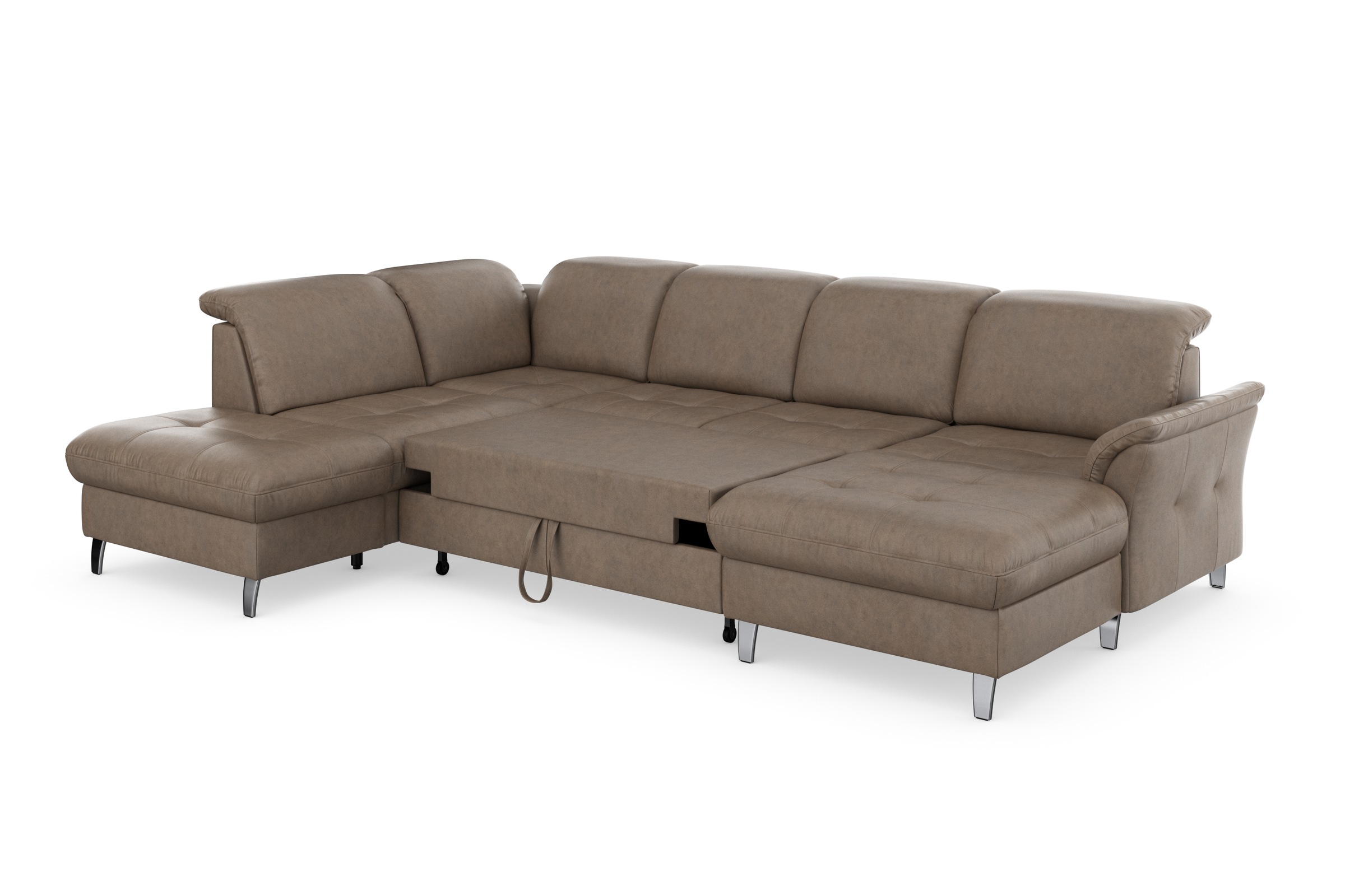 sit&more Wohnlandschaft »Maggiore U-Form«, wahlweise mit Kopfteilverstellung, Bettfunktion und Stauraum