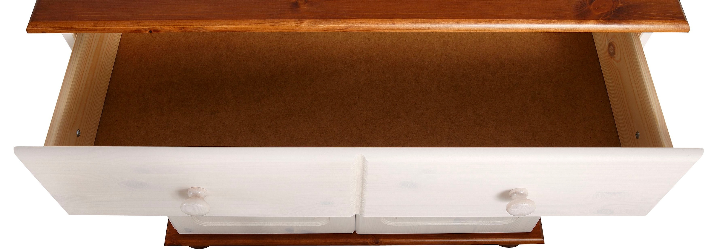 Home affaire Sideboard »Mette«, Kommode mit gefrästen, kugelförmigen Füssen, Breite 80 cm