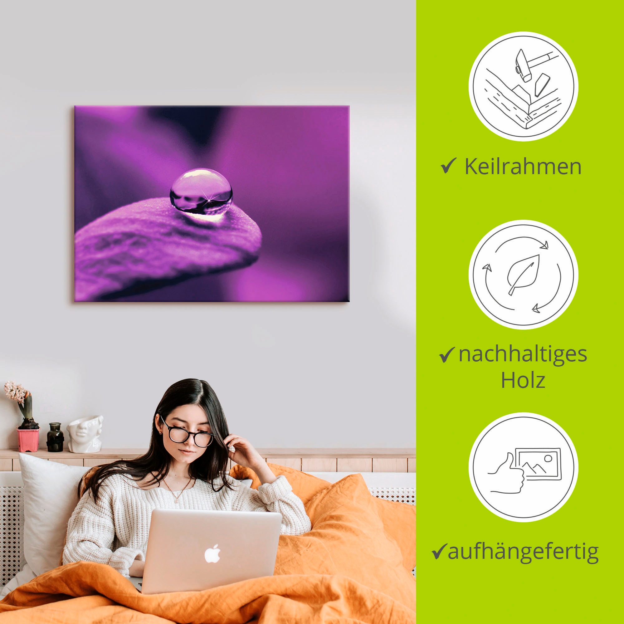 Artland Wandbild »Amethyst«, Blumen, (1 St.), als Leinwandbild, Poster, Wandaufkleber in verschied. Grössen