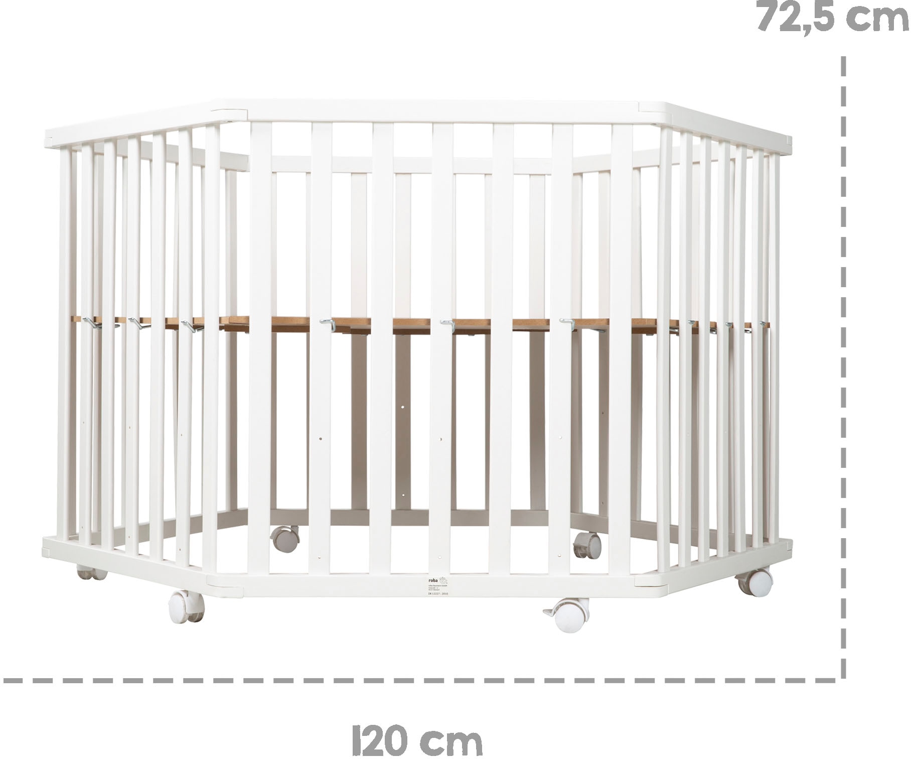 roba® Laufgitter »miffy®, weiss, 6-eckig«, bis 15 kg, mit Stoffeinlage