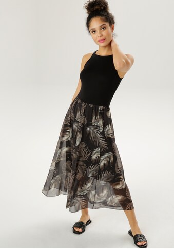 Aniston SELECTED Sommerkleid, mit Palmenblättern bedruckt - NEUE KOLLEKTION kaufen