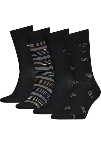 Socken, (4 Paar), mit Monogram-Design