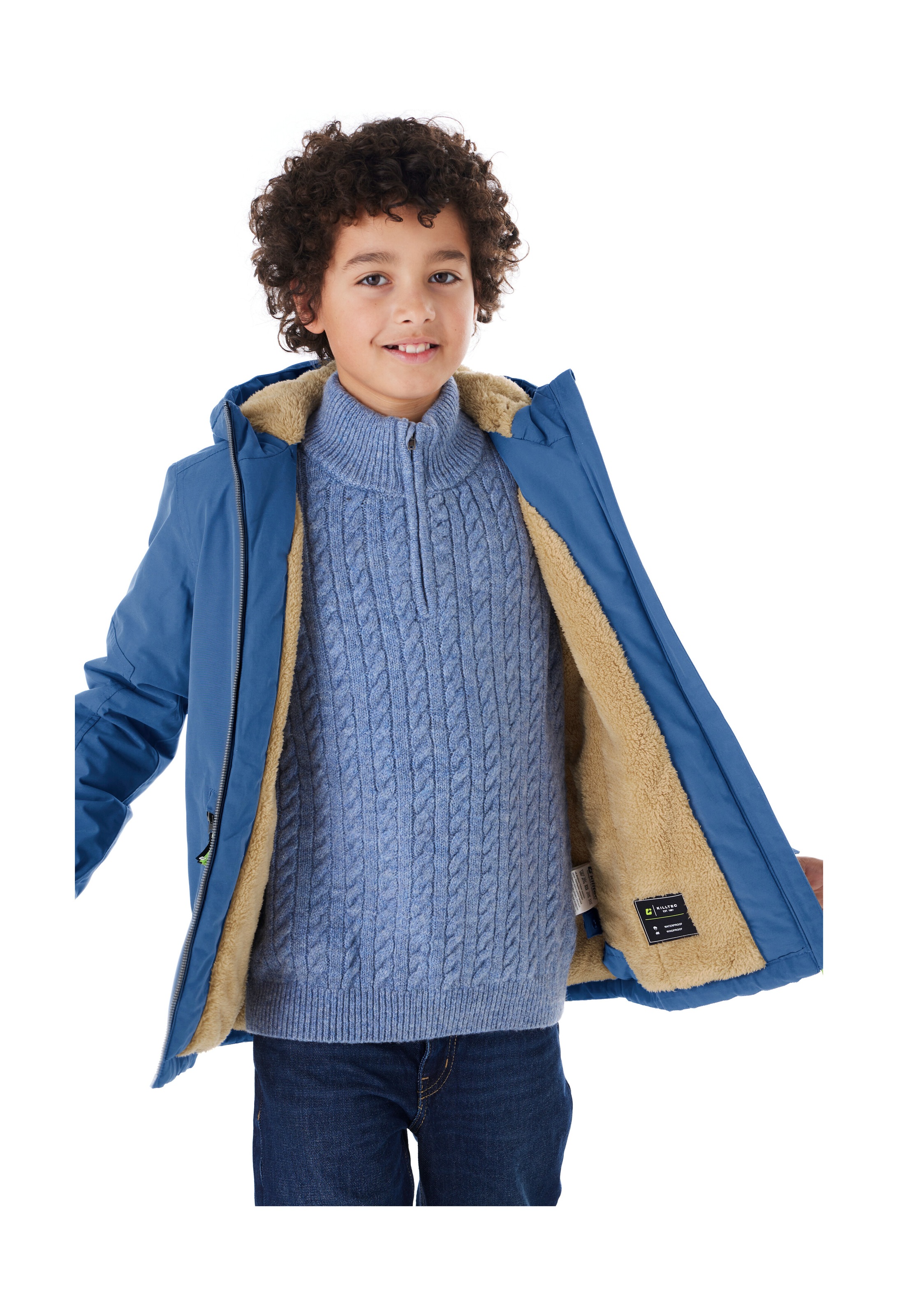 Killtec Funktionsjacke »KOW 377 BYS JCKT«, Wasserdichte Funktionsjacke mit Kapuze, warmem Futter und Kinnschutz