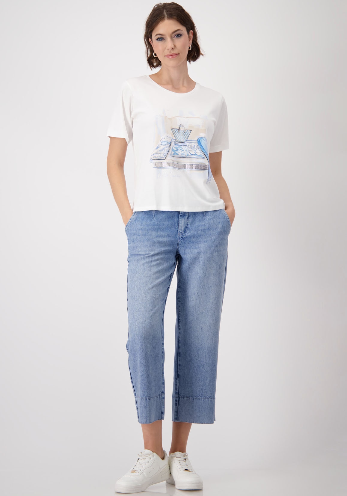 Monari Rundhalsshirt, mit Frontprint