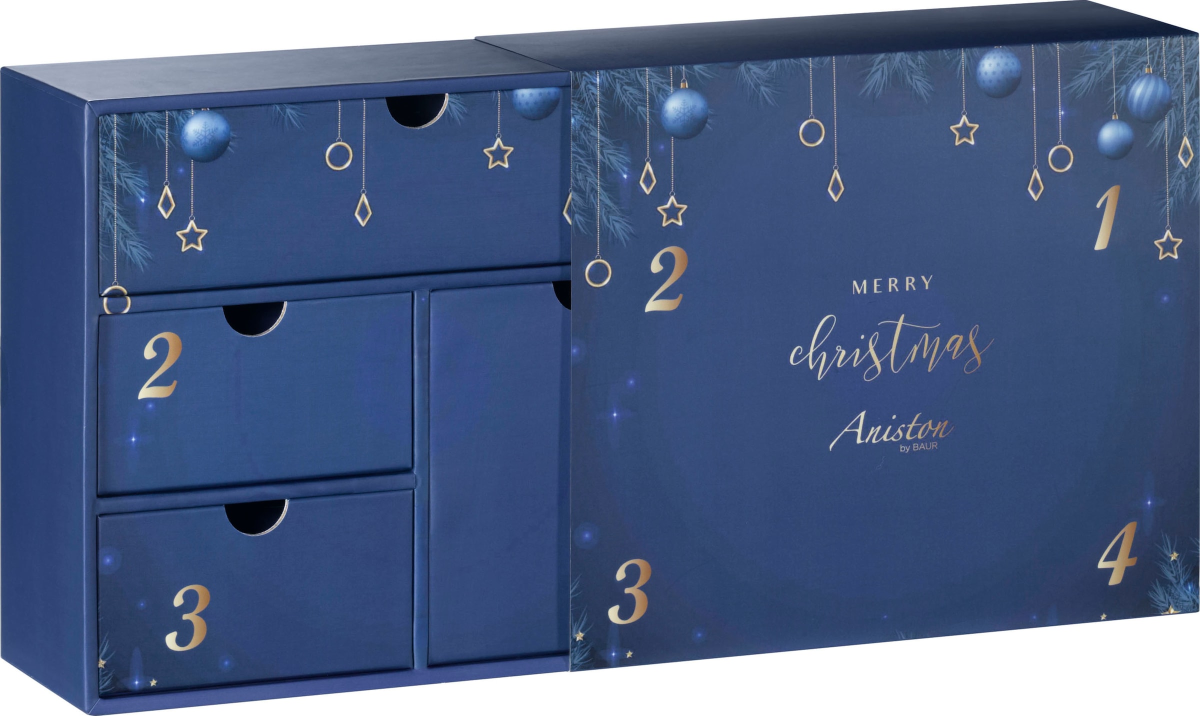 Aniston JEWELRY & WATCHES Adventskalender »Kalender 2025 Geschenkset Weihnachten Uhr Halskette Armband Creolen«, für Erwachsene, Kristallsteine (synth)