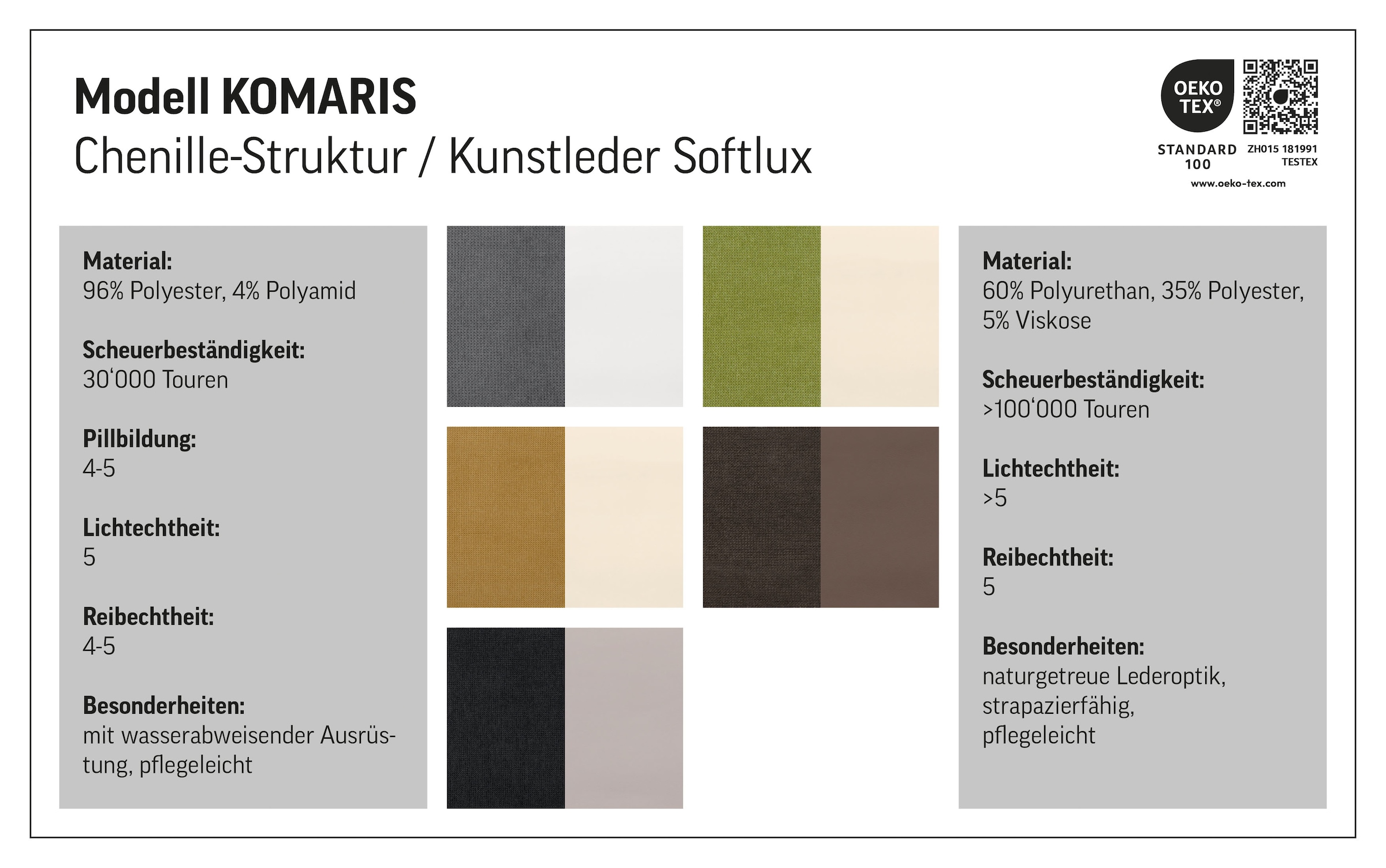 COTTA Polstergarnitur »Komaris«, (Set), Set bestehend aus: 2-Sitzer mit Kopfteilverstellung & Hocker