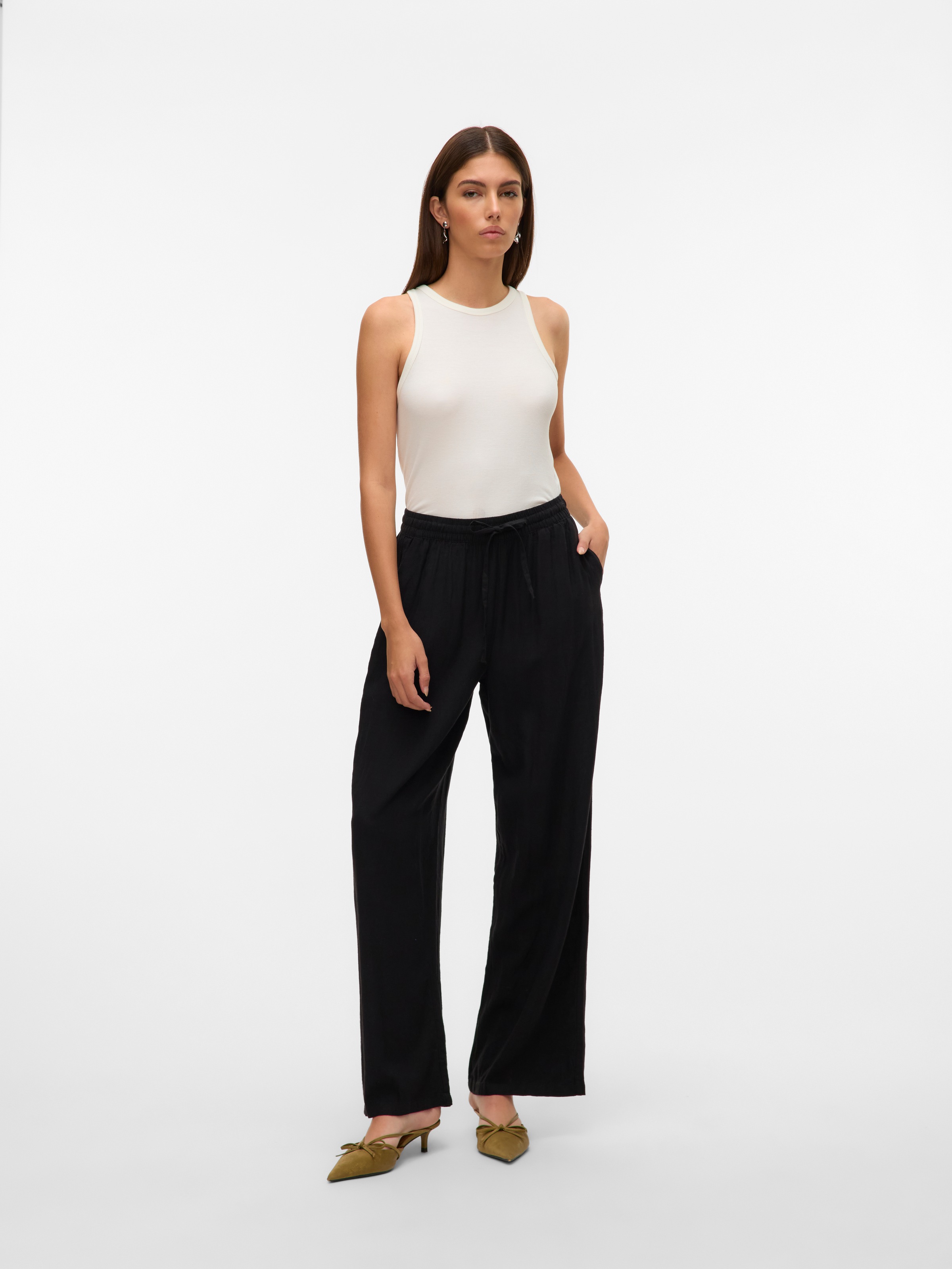 Vero Moda Schlupfhose »VMLINN LINEN PANTS WVN NOOS«, Sommerhose, mit Leinen