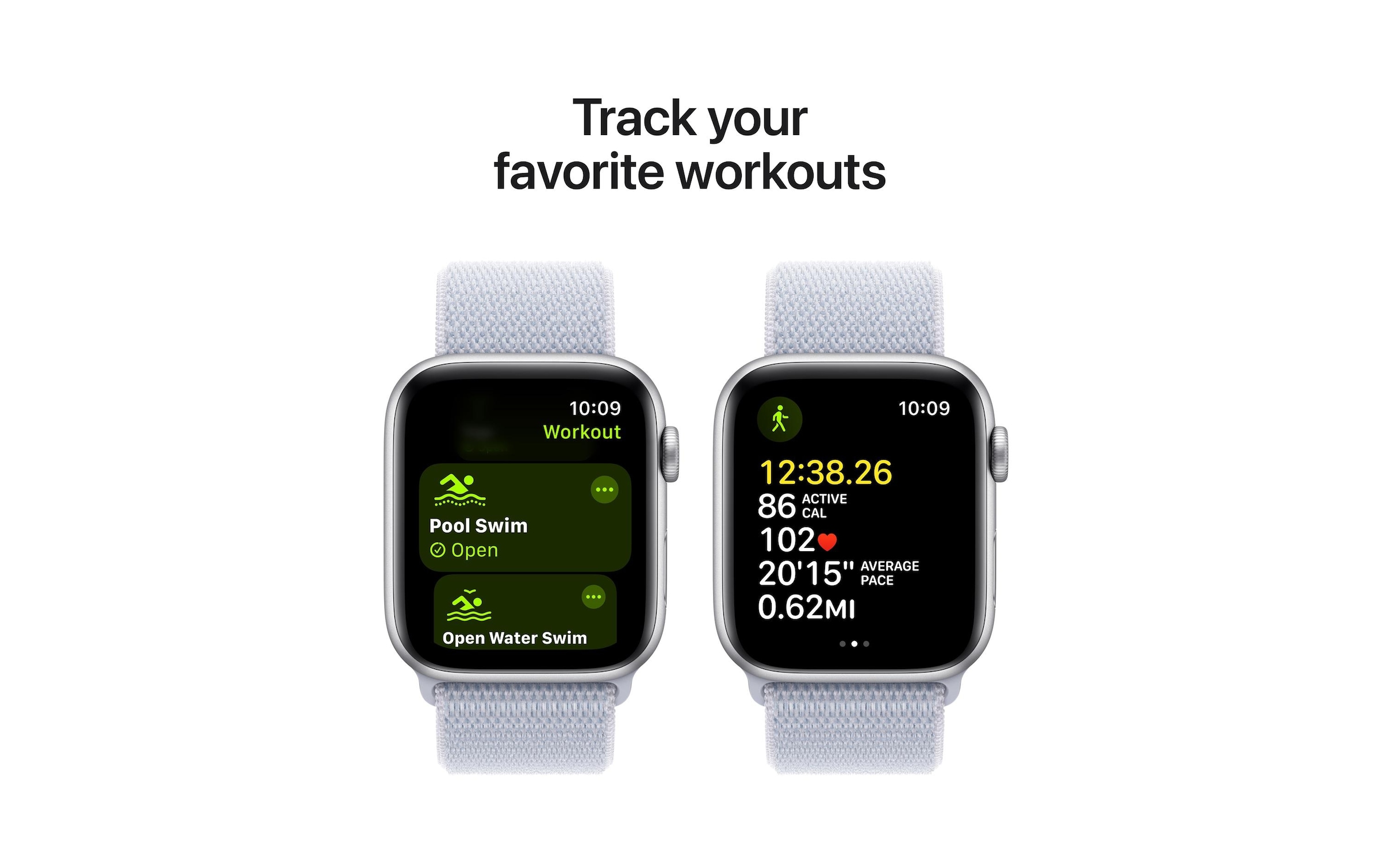 Apple Watch SE (2024), 44 mm, GPS, Sport Loop, Silberfarben