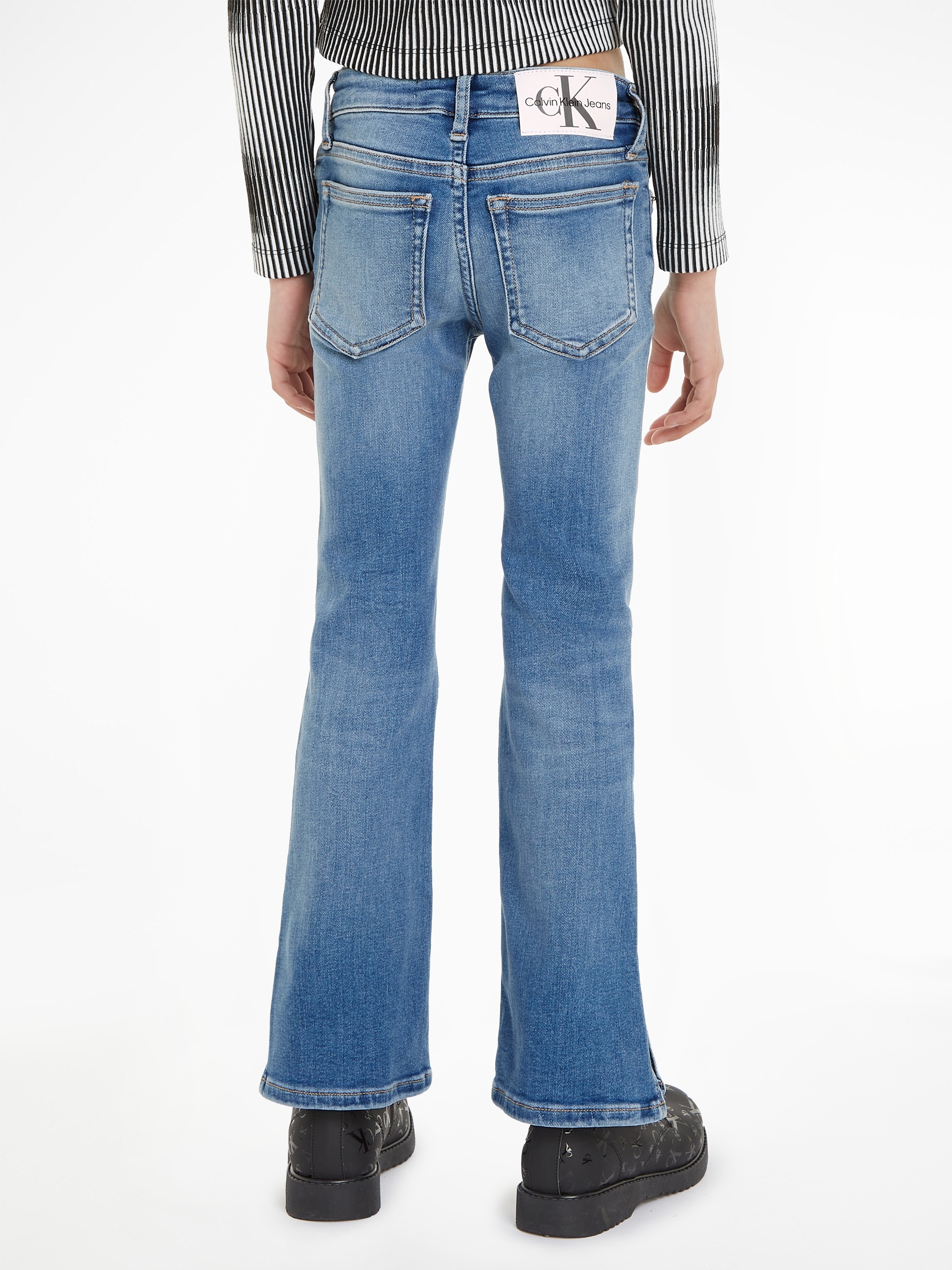 ✵ Calvin Klein Jeans Stretch-Jeans »FLARE MR SPLIT VISUAL MID BLUE« online  ordern | Jelmoli-Versand | High Waist Jeans