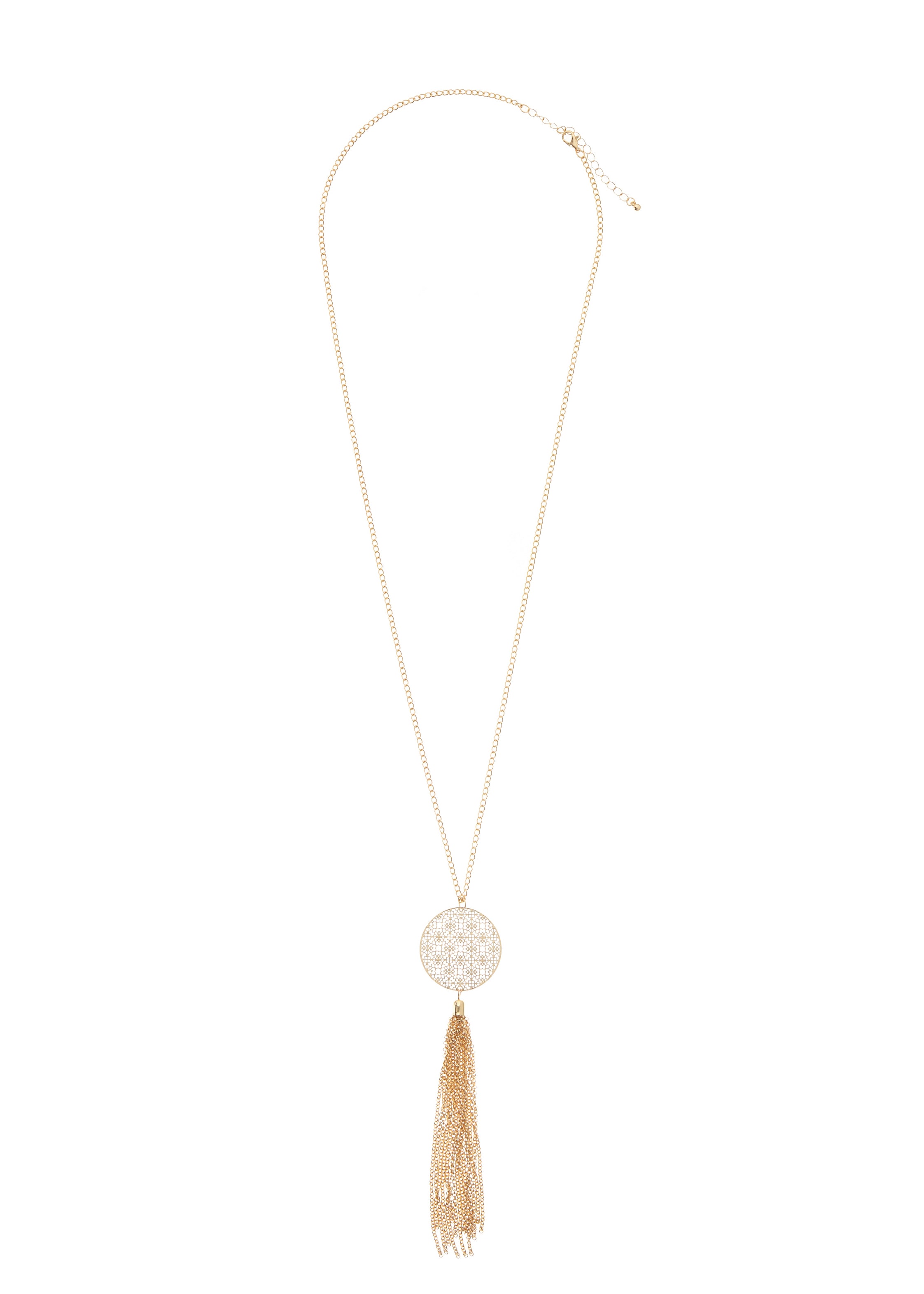 LASCANA Lange Kette, mit Ornament und Tassel, Kette mit Anhänger, Halsschmuck