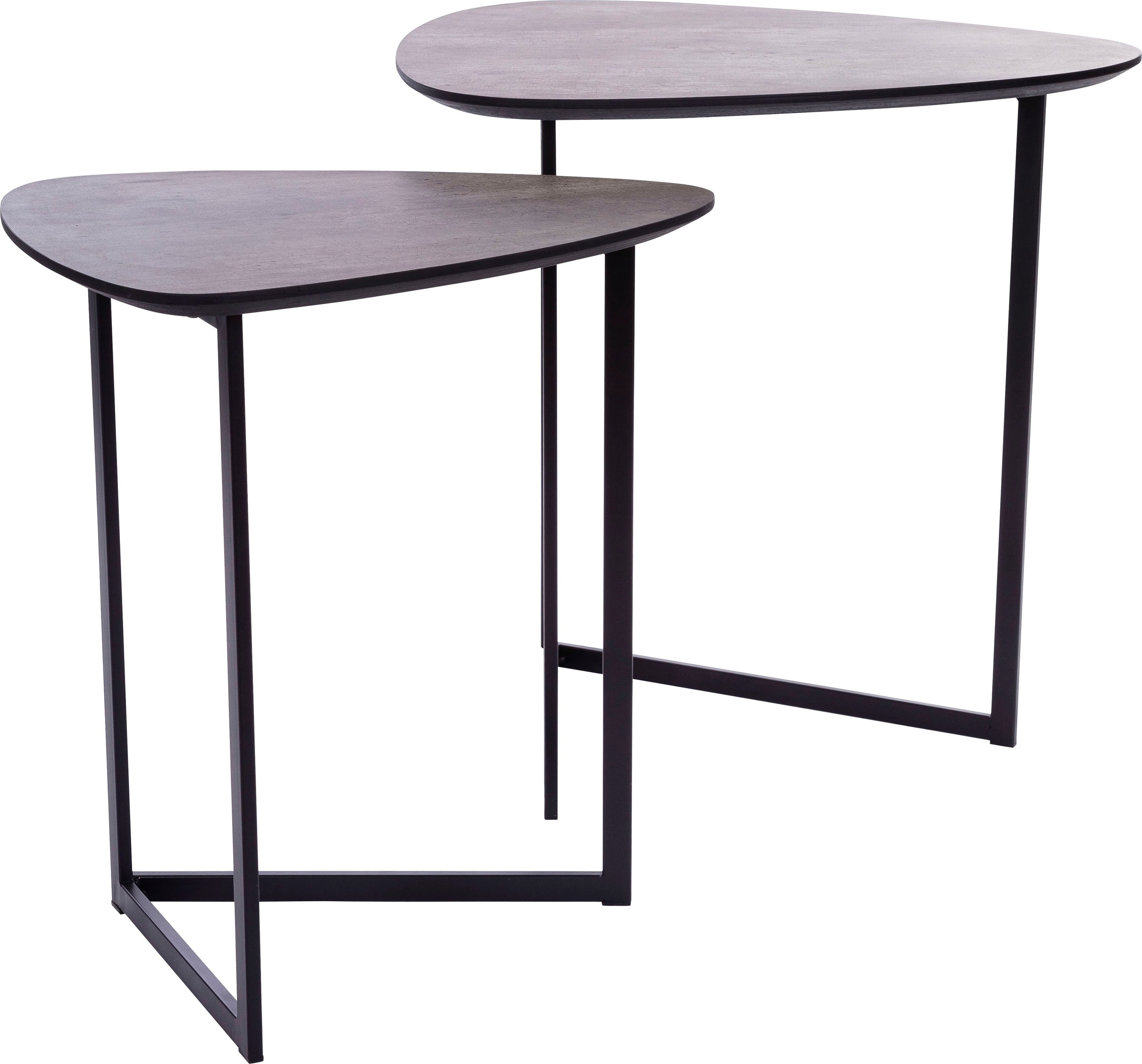 online Gestell Home Beistelltisch lackierter Stabilem grau Oval, affaire | Jelmoli-Versand Beistelltisch, Set bestellen Tischplatte,